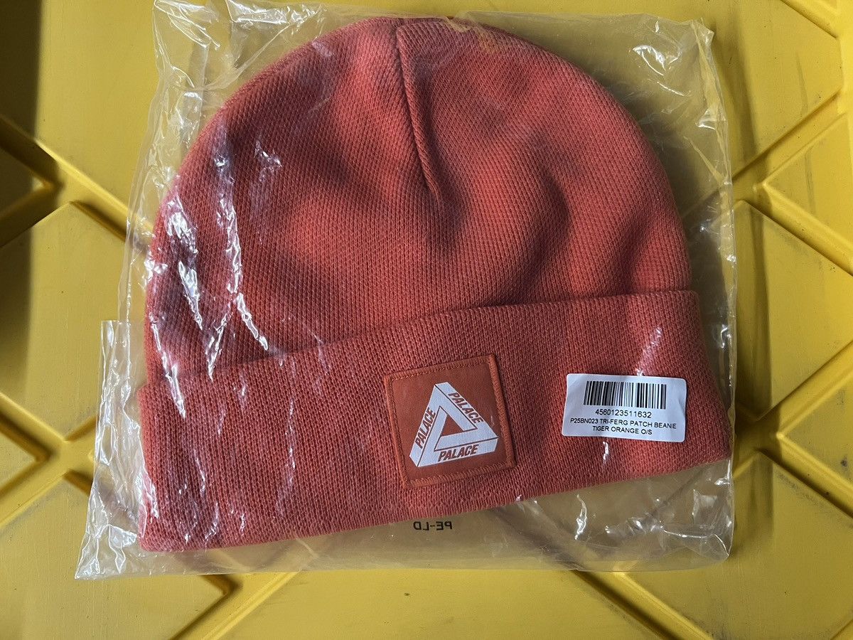 Palace Palace Tri-Ferg Patch Logo Beanie Winter Hat Tiger Orange Size ONE SIZE - 3 Thumbnail