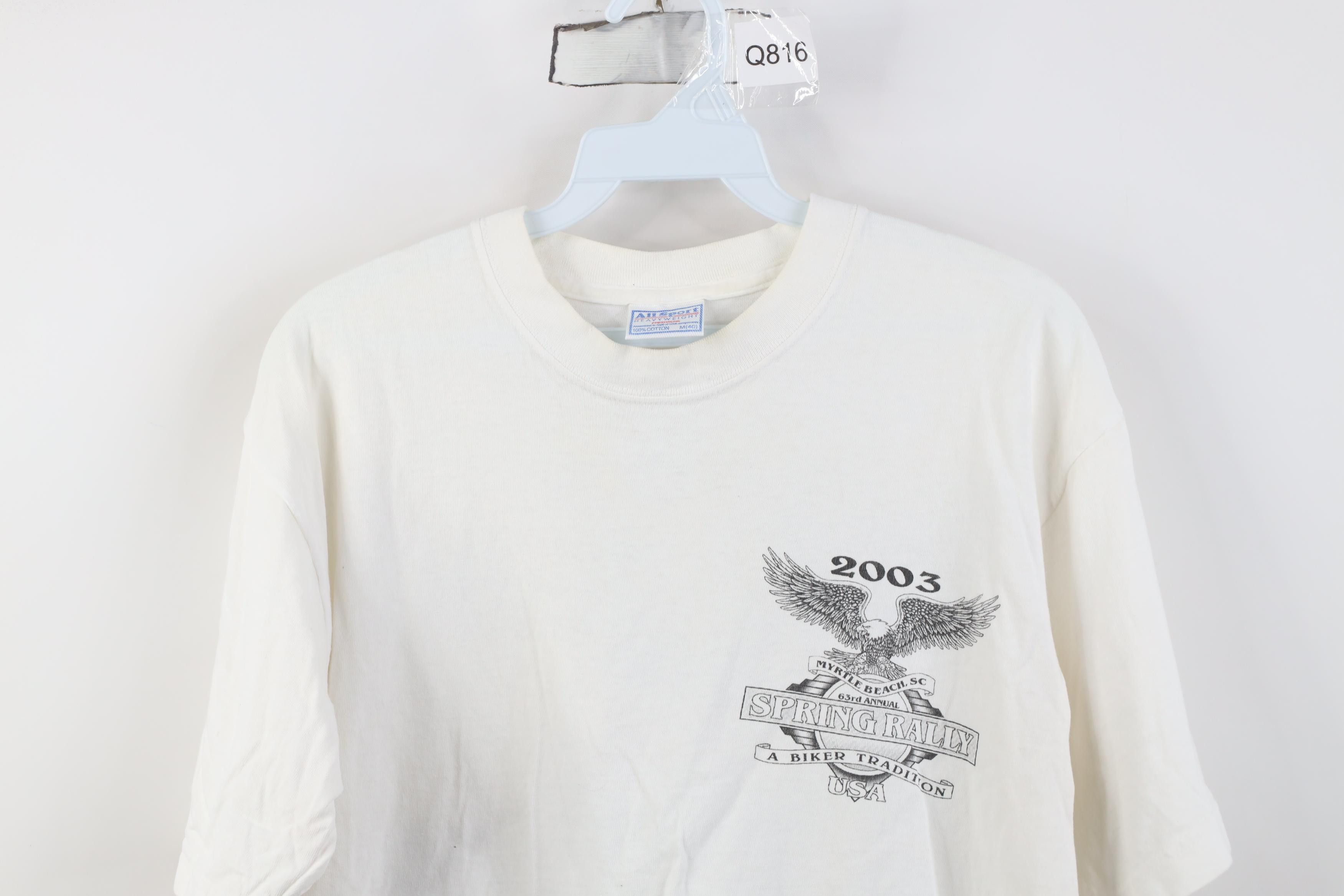 Vintage Vintage Y2K 2003 Eagle Motorcycle Spring Carolina T-Shirt Size US M / EU 48-50 / 2 - 2 Thumbnail