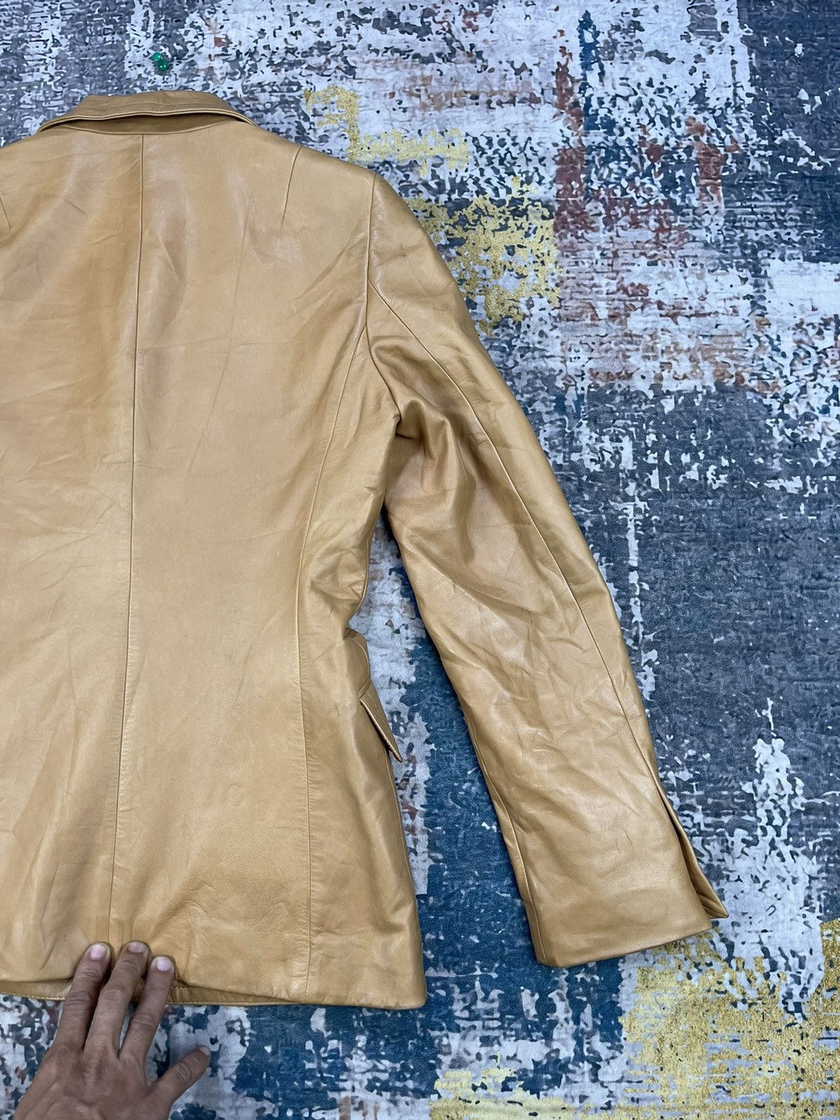 Genuine Leather 23 K Single Breasted Cowhide Leather Blazer Size XS / US 0-2 / IT 36-38 - 6 Thumbnail