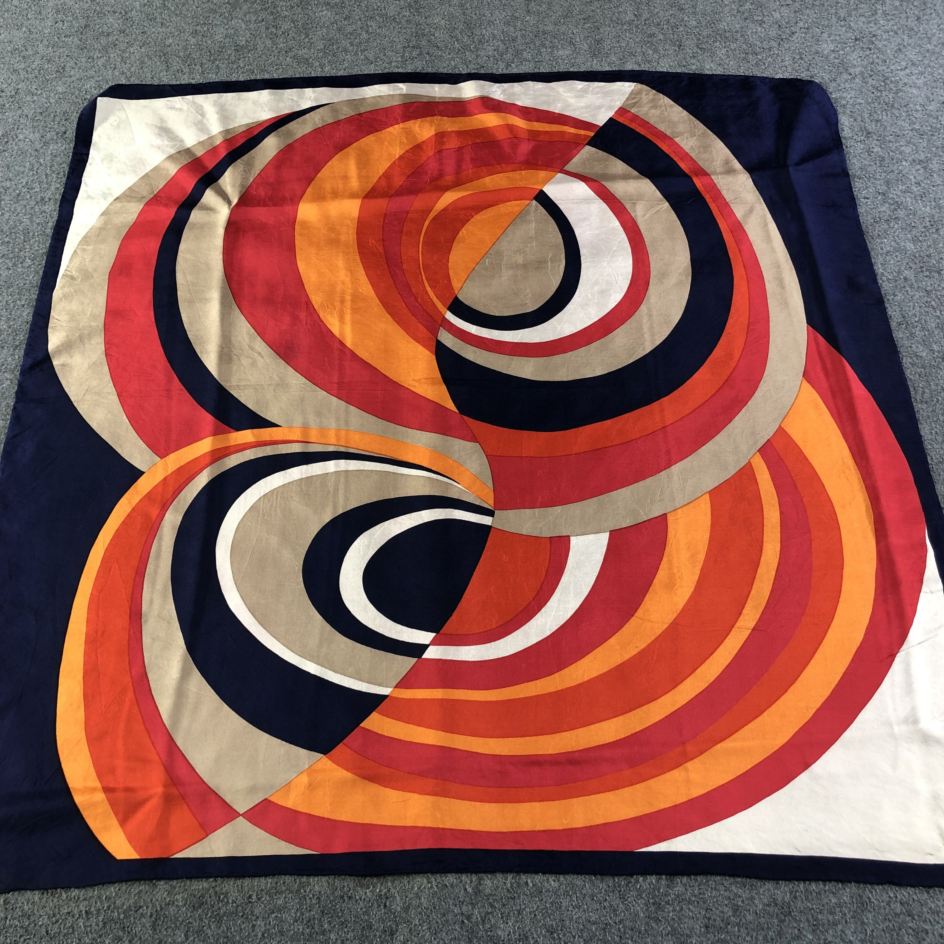 Vintage Vintage Abstract Design Silk Scarf M417 Size ONE SIZE - 1 Thumbnail