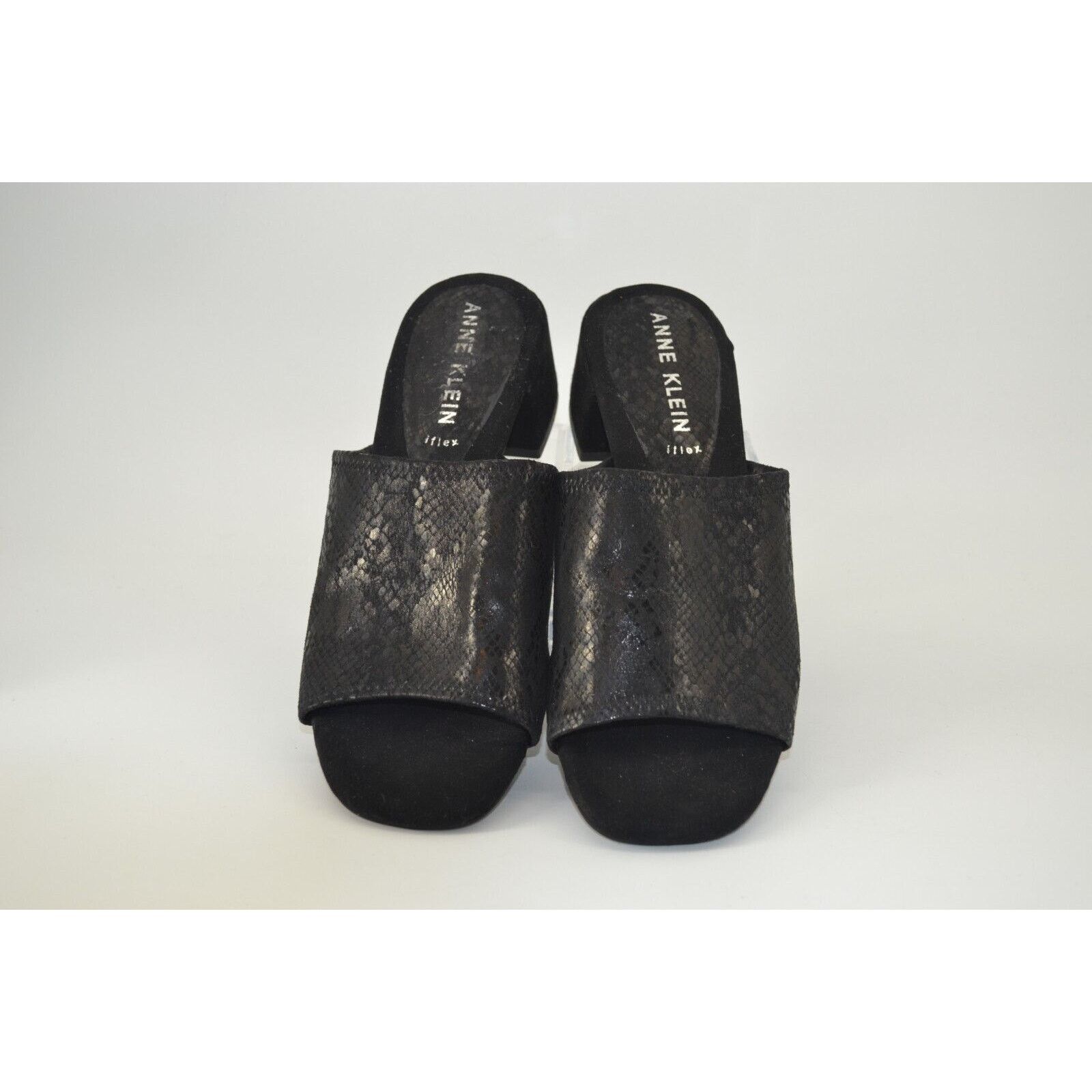 Anne Klein Anne Klein iFlex Black Leather Sandals Open Toe Animal 7.5 Size US 7.5 / IT 37.5 - 12 Thumbnail