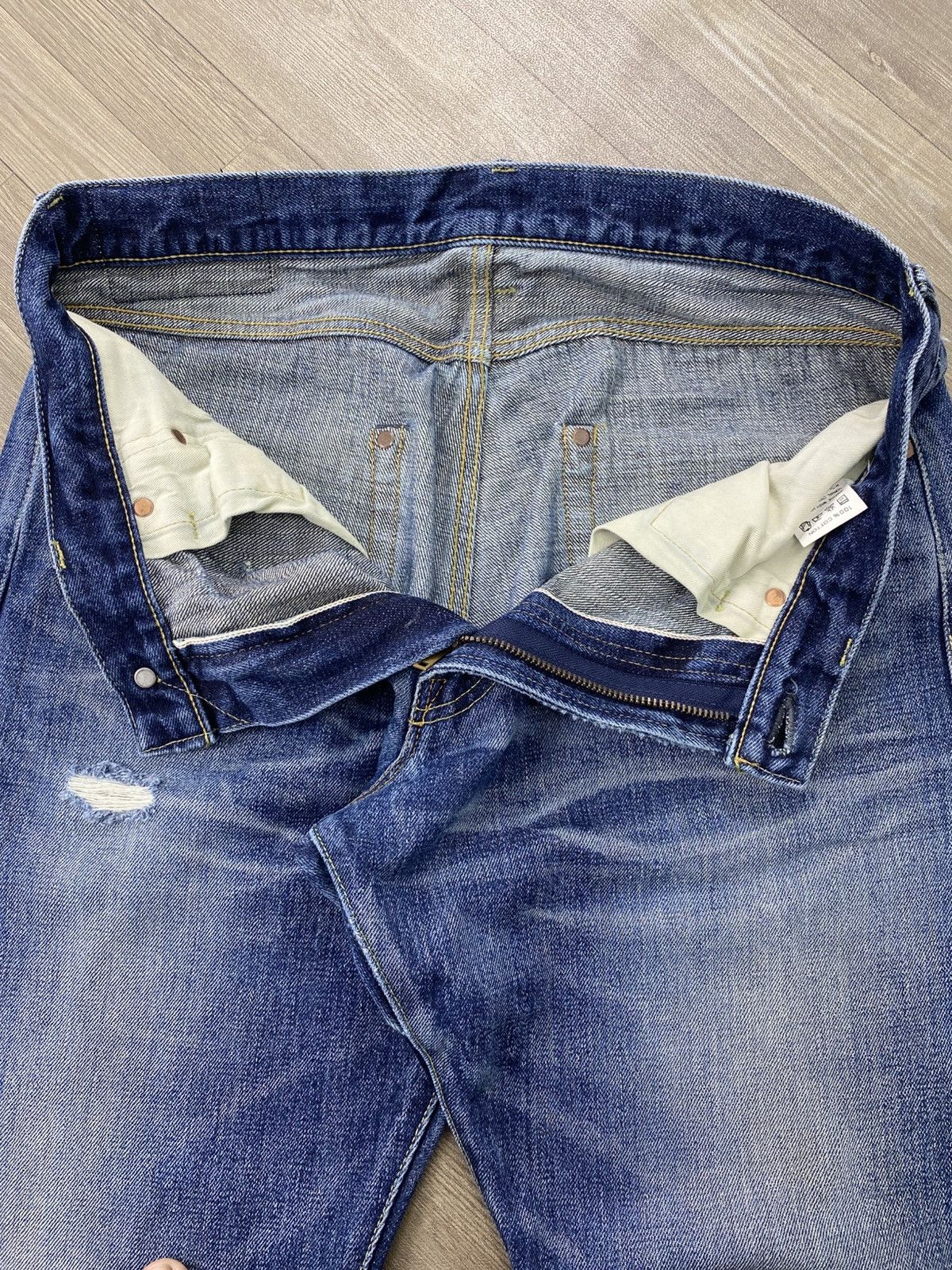 Japanese Brand Knackered Japan Distressed Selvedge Raw Denim Faded Jeans Size US 34 / EU 50 - 9 Thumbnail