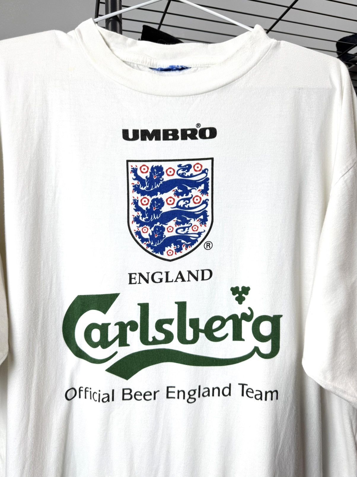 Umbro 90’s Vintage Umbro England Carlsberg Beer T Shirt Soccer Size US XL / EU 56 / 4 - 2 Thumbnail