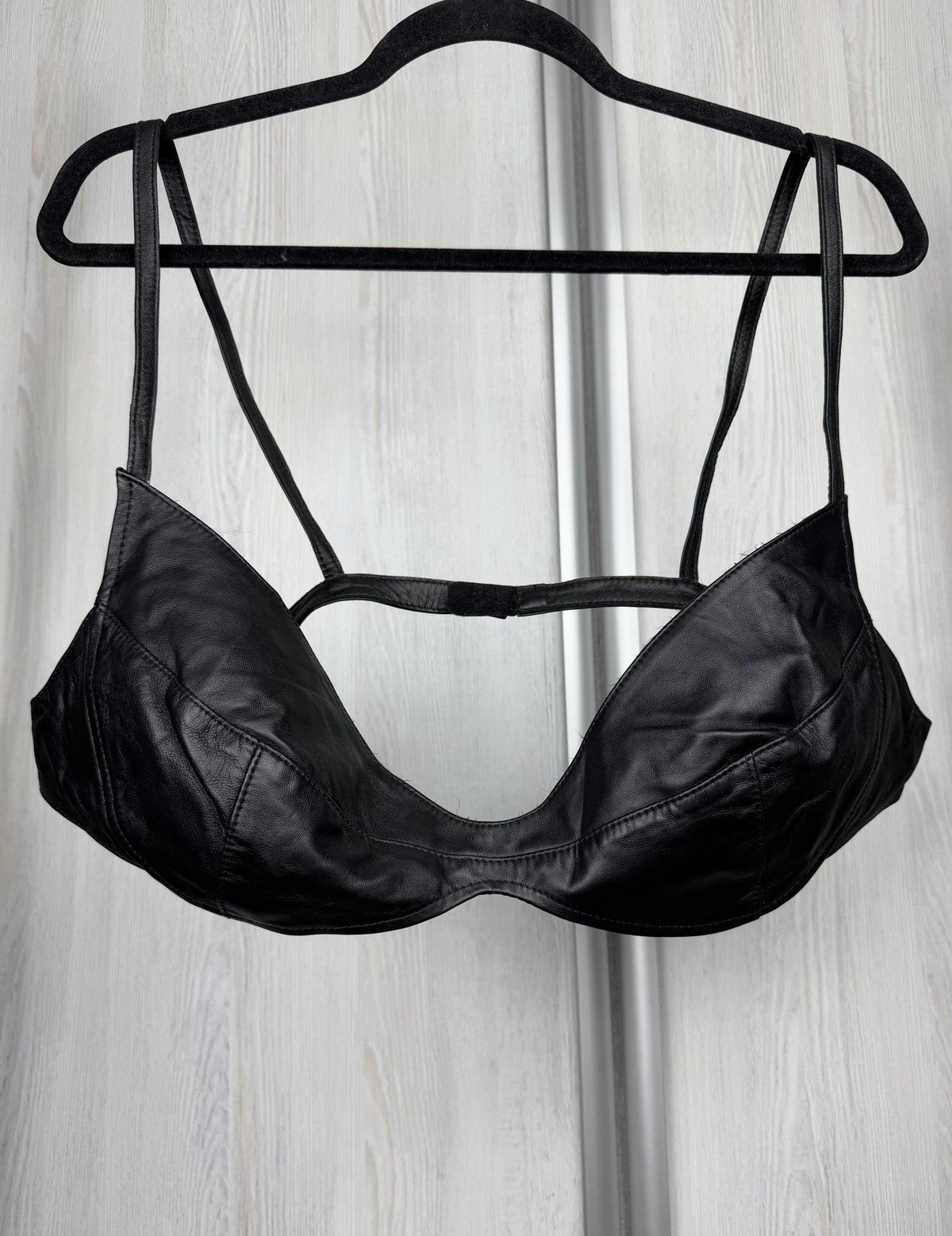 H&M × Mugler New Mugler x H&M HM Women Black Leather Nappa Bra Size US 18 Size ONE SIZE - 2 Thumbnail