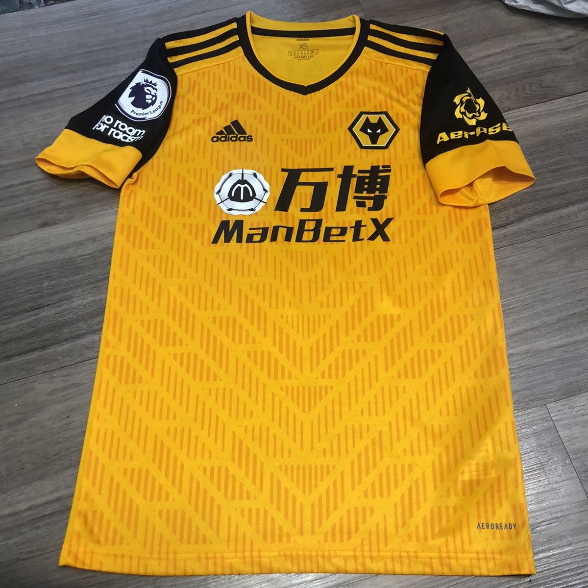 image of Adidas x Soccer Jersey Wolves 20/21 Home Shirt 9 Raul in Orange, Men's (Size XS)