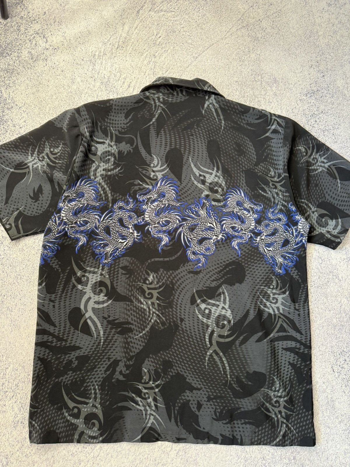 Japanese Brand Vintage Y2k Dragon Shirt Balenciaga Look Alike Size US L / EU 52-54 / 3 - 18 Thumbnail