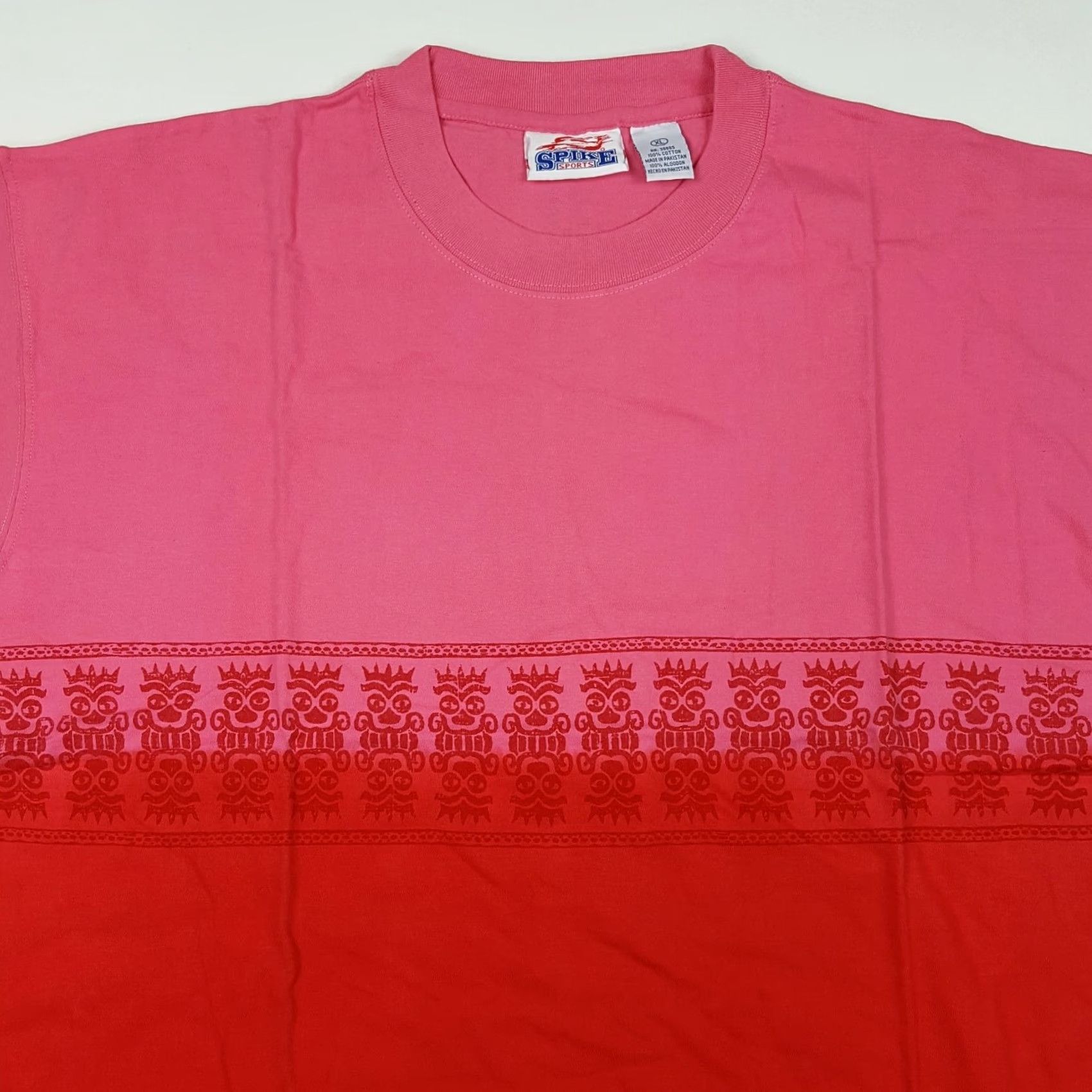 Pinko VTG 90s Pink Tribal Tie-Dye Men's XL Hawaiian Aztec Sports T Shirt Navy? Size US XL / EU 56 / 4 - 2 Thumbnail