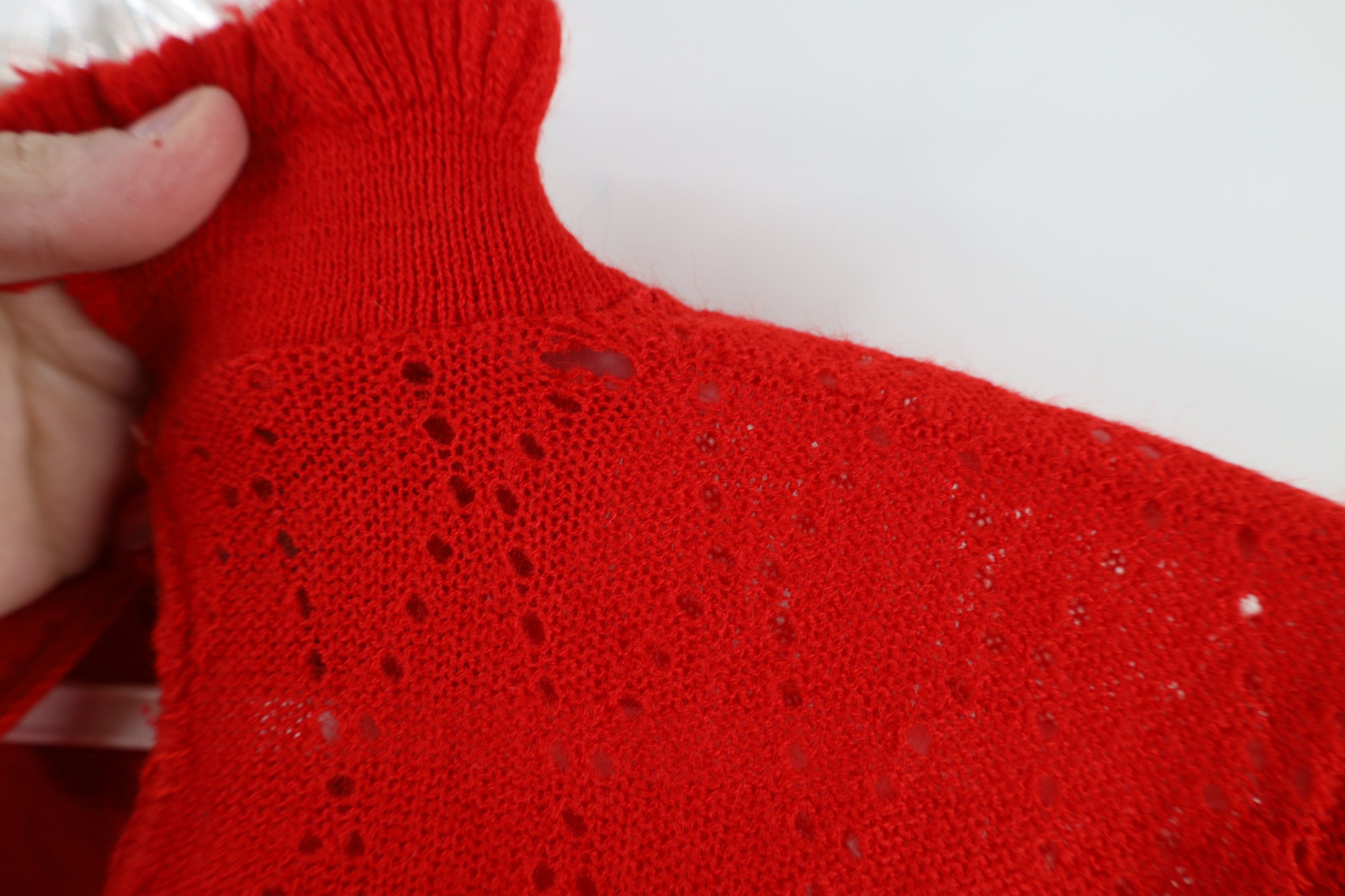 Vintage Vintage 70s Streetwear Distressed Knit Frill Collar Sweater Size L / US 10 / IT 46 - 7 Thumbnail