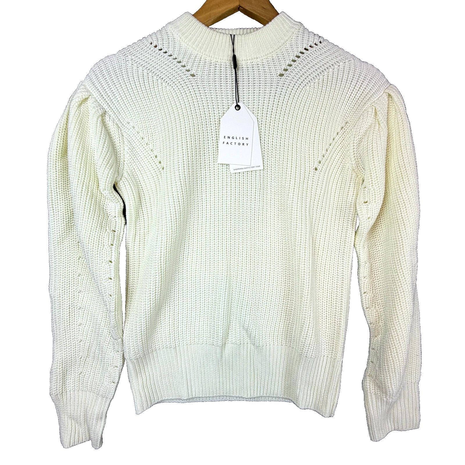 English Factory English Factory Sweater XS Ivory Ribbed Preppy Apres Ski Size XS / US 0-2 / IT 36-38 - 1 Thumbnail