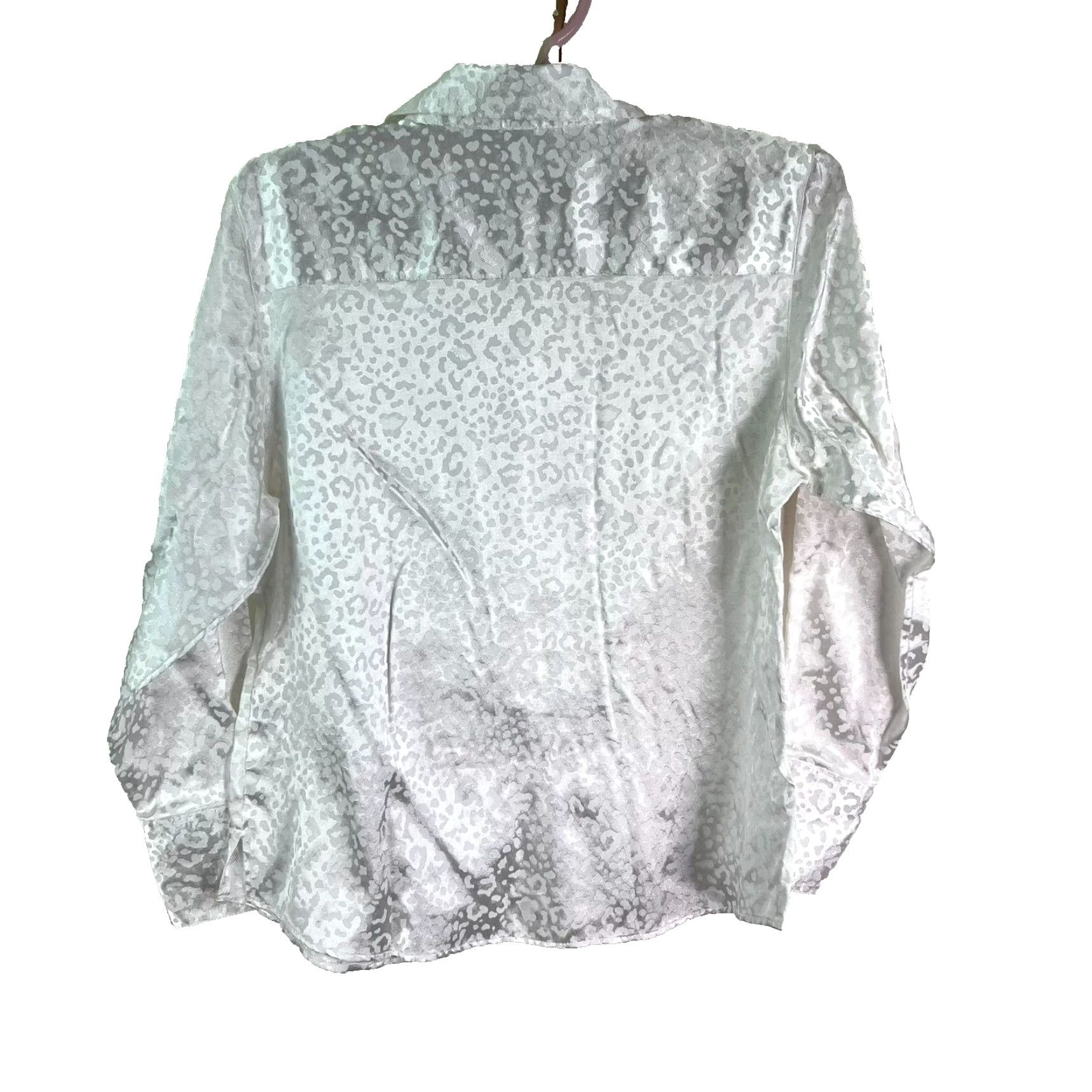 Vintage Wrinkle Free Leopard Print Button-Up Shirt Womens Size 10P White Size L / US 10 / IT 46 - 5 Thumbnail