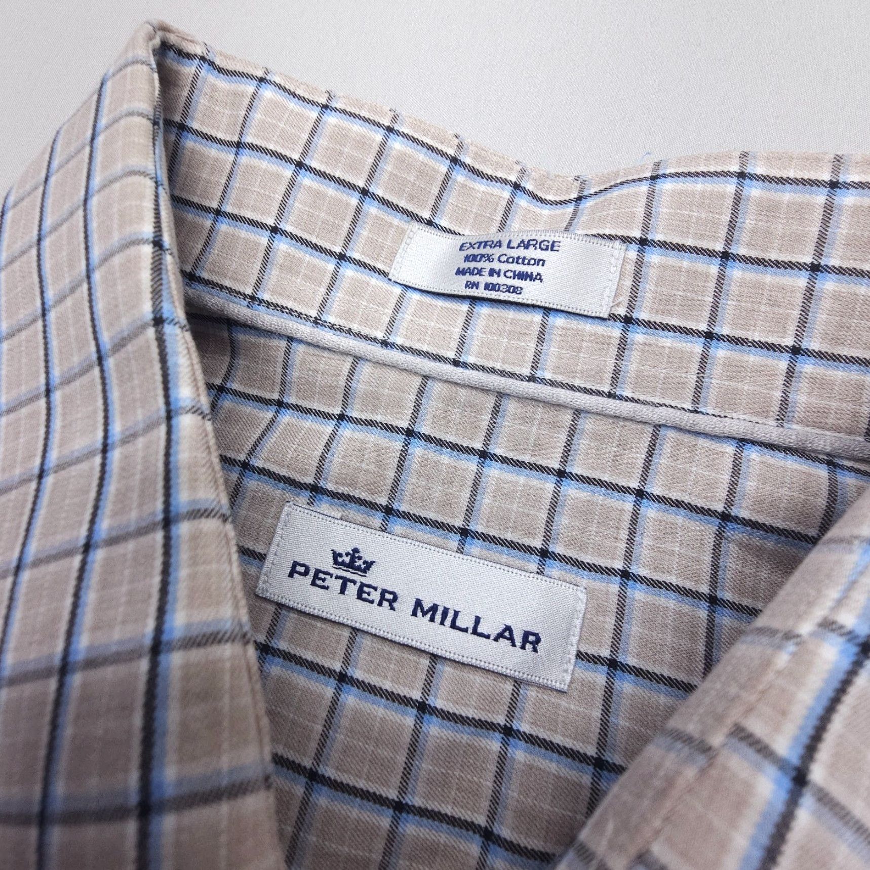 Peter Millar Peter Millar Shirt Mens XL Plaid Cotton Long Sleeve Button-Up Classic Casual Business Size US XL / EU 56 / 4 - 3 Thumbnail
