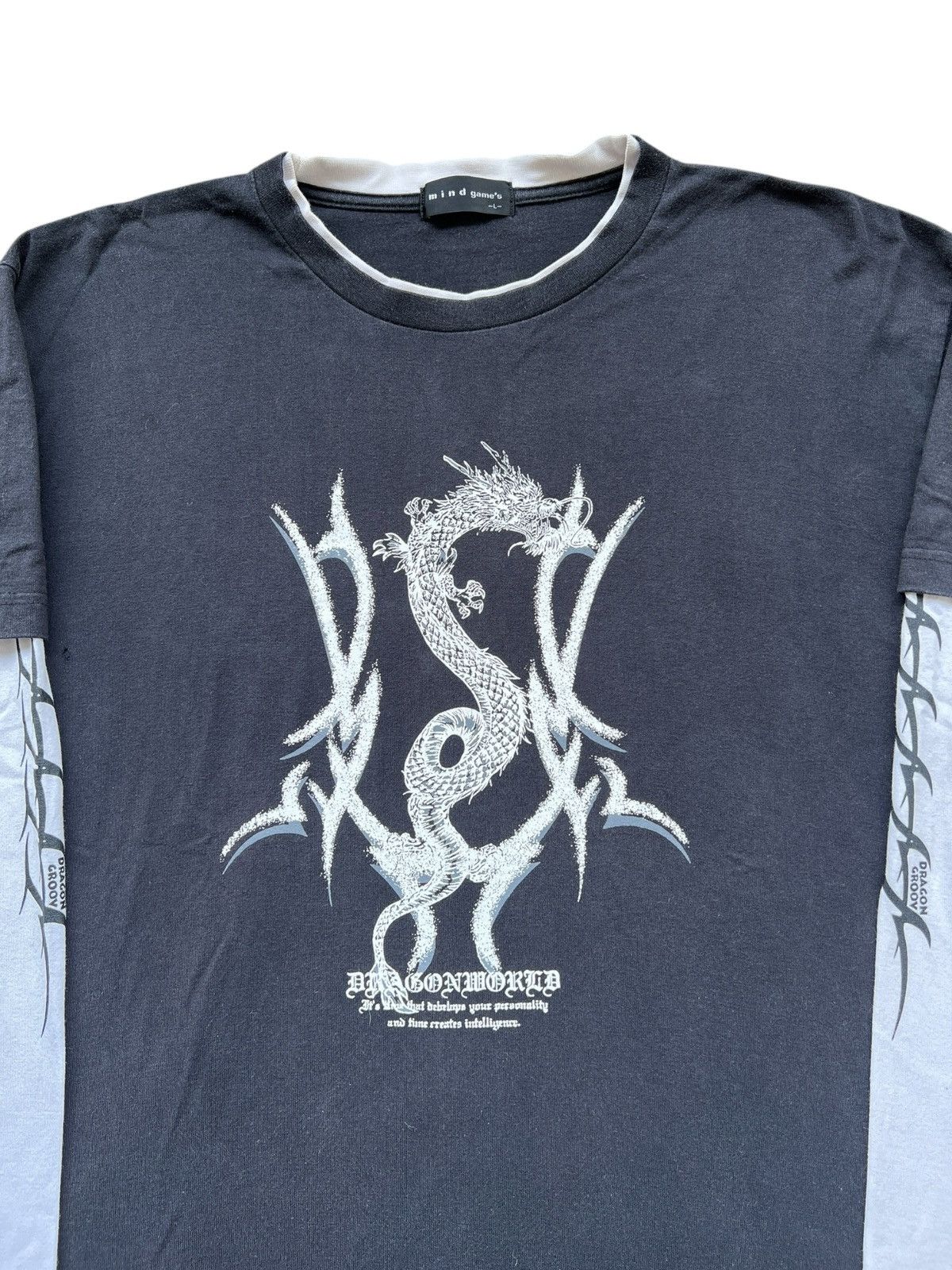 Japanese Brand 2000s Mind’s Game Dragon World Double Sleeve Japanese Brand Size US L / EU 52-54 / 3 - 2 Thumbnail