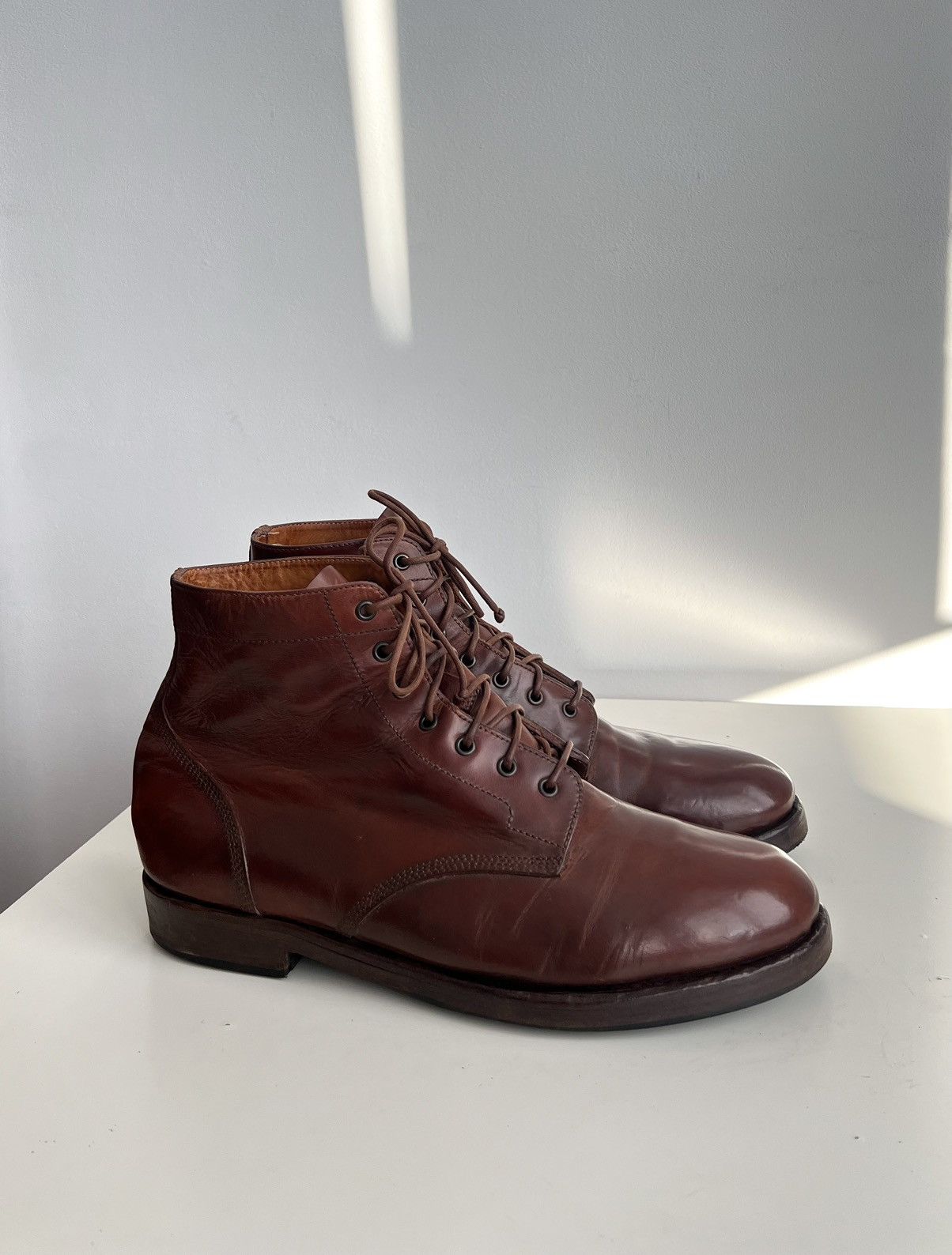 Marsell 🔥Officine Creative Lawry 001 Leather Cognac Boots Size US 11.5 / EU 44-45 - 3 Thumbnail