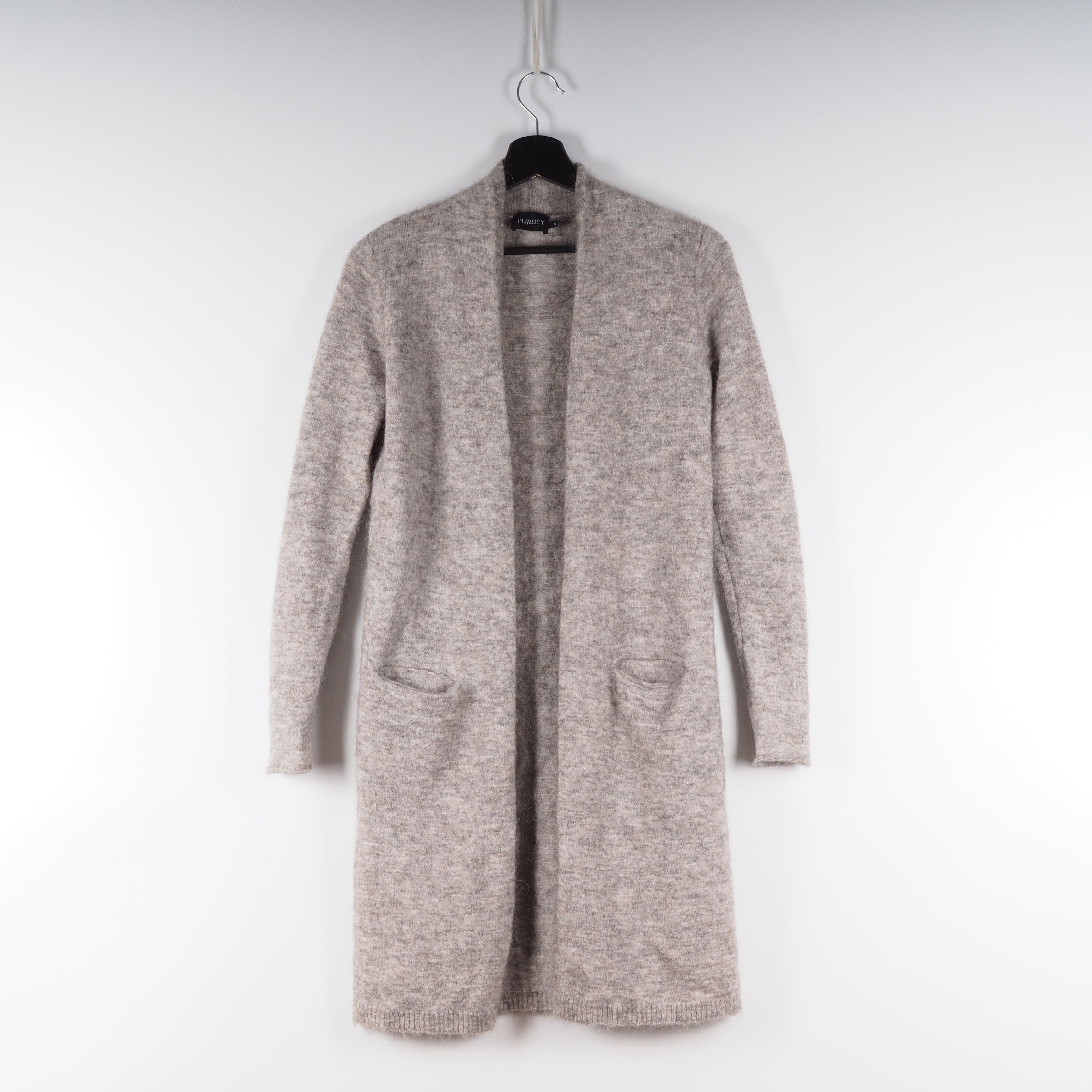 Purdey Purdey Gray Wool Alpaca Long Open Sweater Cardigan Size S / US 4 / IT 40 - 4 Thumbnail