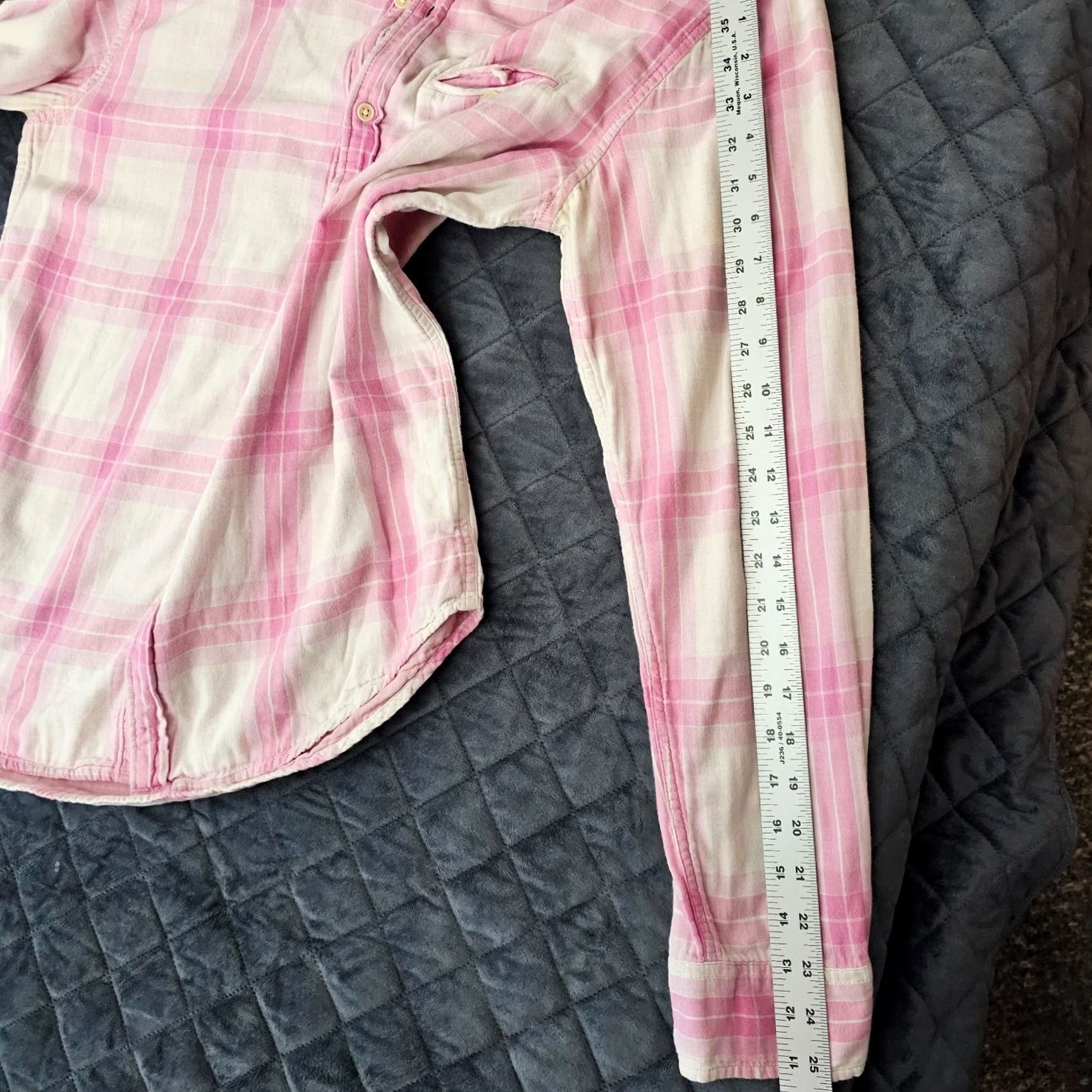 Lucky Brand Lucky Brand Thick Woven Button Shirt Women's M Pink Plaid Button Up Casual Shirt Womens Regular Size Medium Pink Plaid Button-Up Shirt Size M / US 6-8 / IT 42-44 - 7 Thumbnail