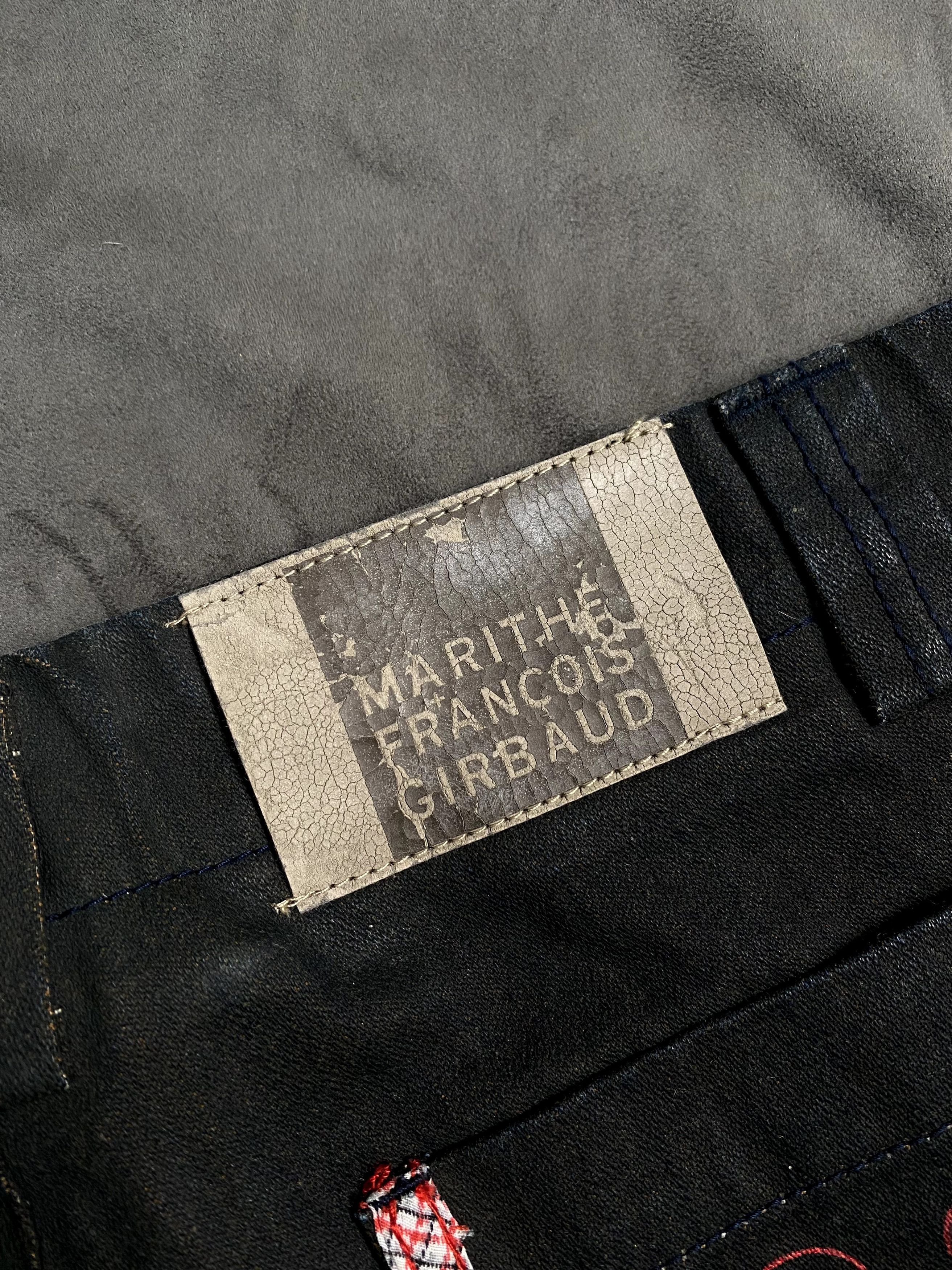 Marithe + Francois Girbaud × Vintage Marithe + Francois Girbaud Straps Raw Starched Black Jeans Size US 32 / EU 48 - 7 Thumbnail