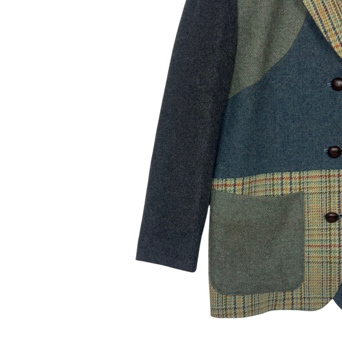 Japanese Brand Japanese Patchwork Wool Blazer Size 42R - 2 Thumbnail