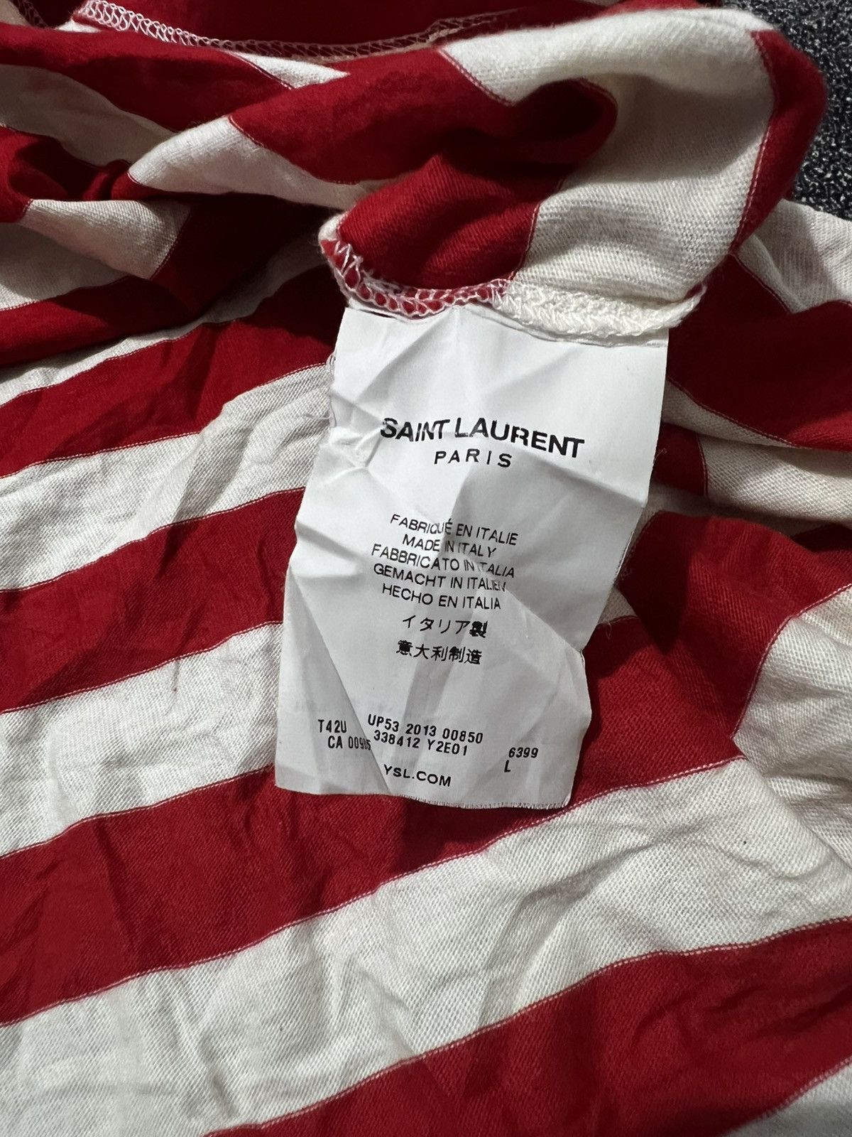 Saint Laurent Paris Saint Laurent SS14 Striped Shirt Size L / US 10 / IT 46 - 9 Thumbnail
