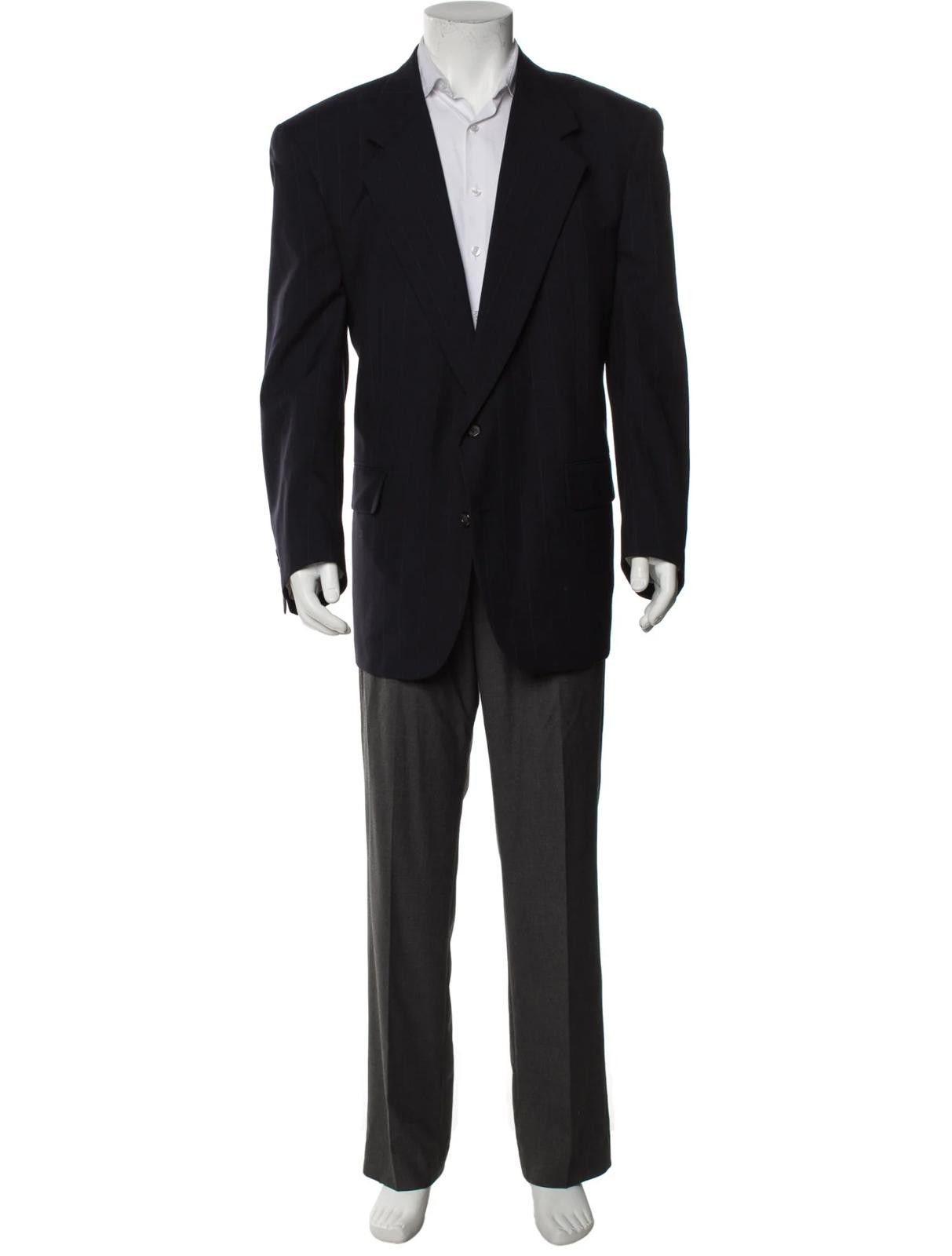 Burberry Burberry's Wool Dark Blue Blazer Size: M Size 36R - 1 Thumbnail