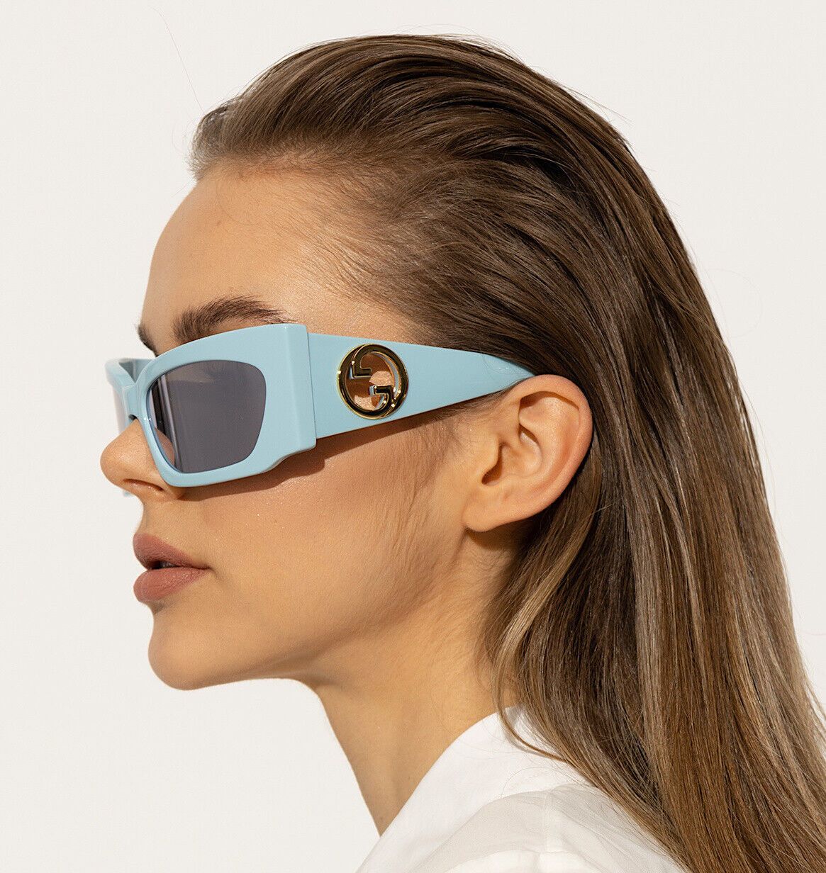 Gucci NEW Gucci GG1412S - 005 Blue Shield Sunglasses | Grailed display picture 1