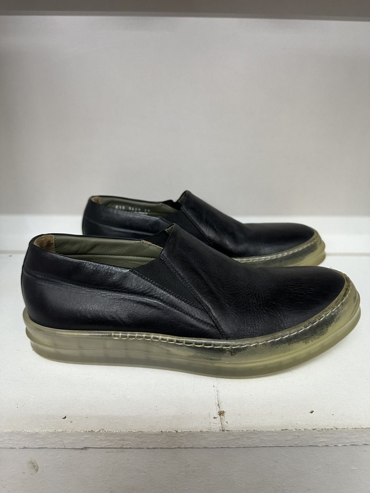 Rick owens no cap boat slip on sneakers