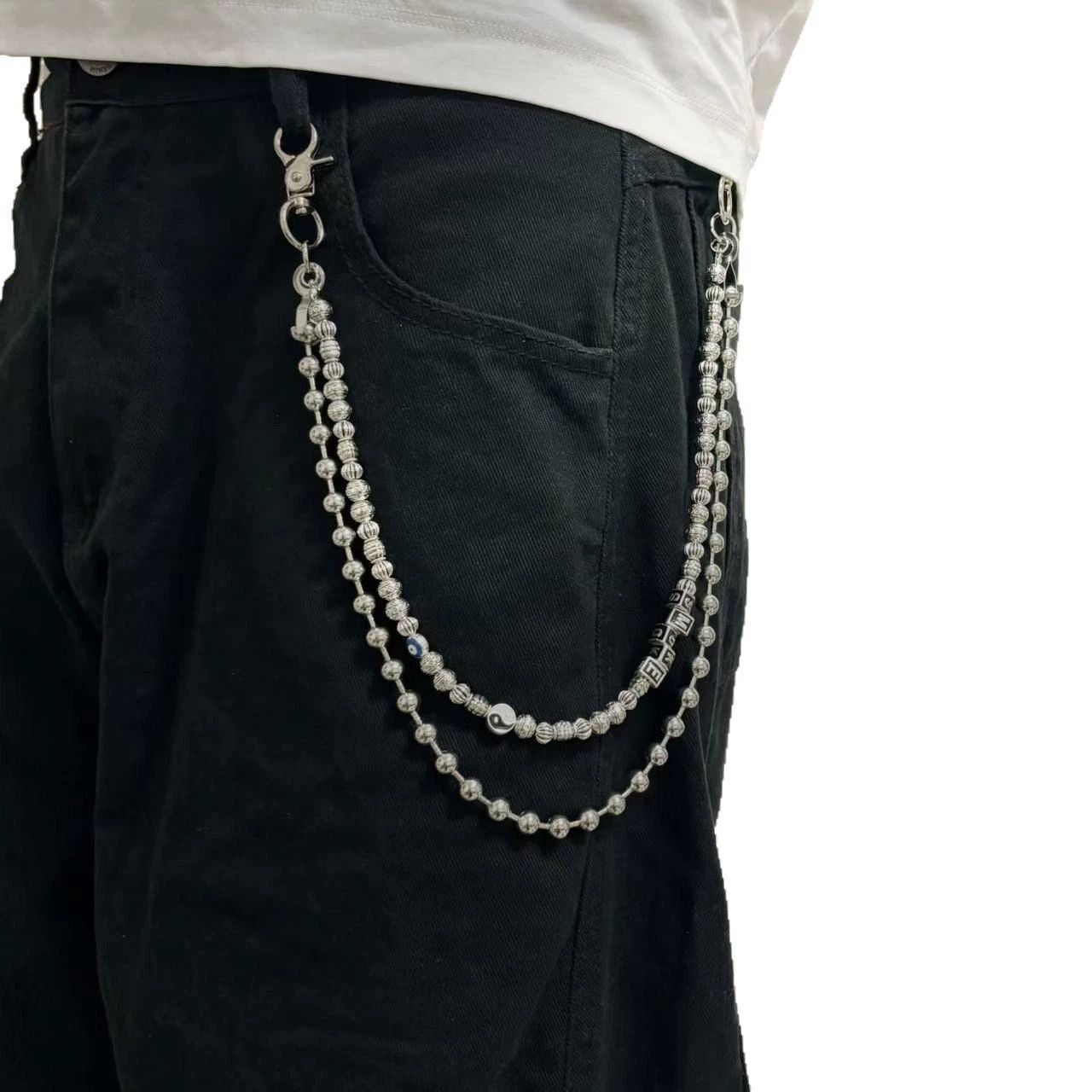 Vintage Retro hip-hop punk style jeans waist chain Size ONE SIZE - 5 Thumbnail