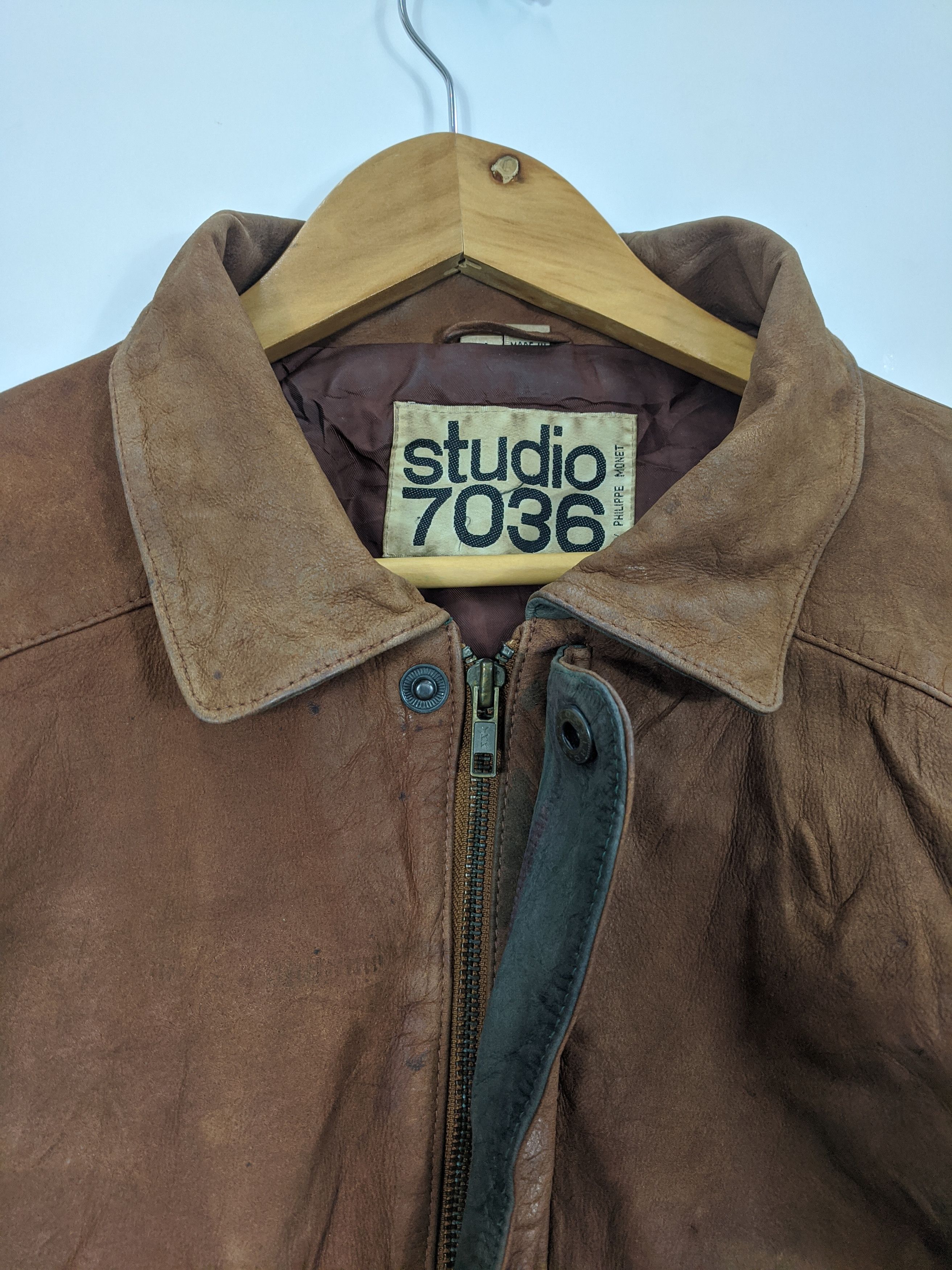Vintage Vintage 80s Studio 7036 Leather Jacket J0347 Size US M / EU 48-50 / 2 - 7 Thumbnail
