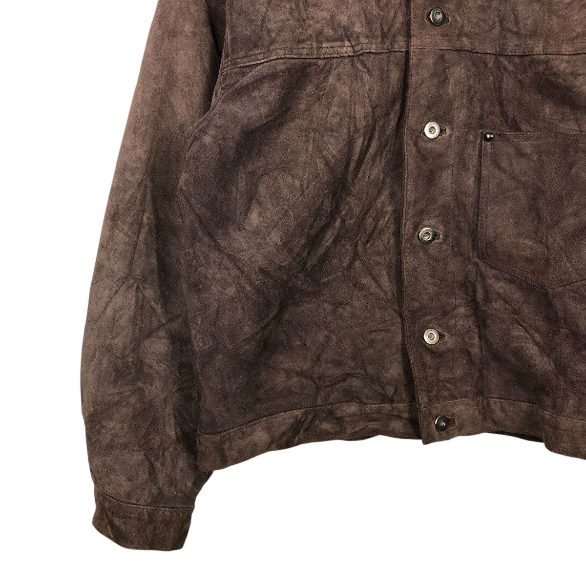 Japanese Brand 🔥VINTAGE GENUINE LEATHER JACKET COW SPLIT ISSEY MIYAKE Size US L / EU 52-54 / 3 - 6 Thumbnail