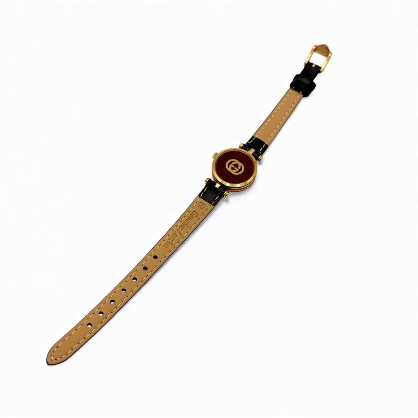 Gucci Gucci - Women Vintage Leather Strap Watch with Gold Size ONE SIZE - 7 Thumbnail