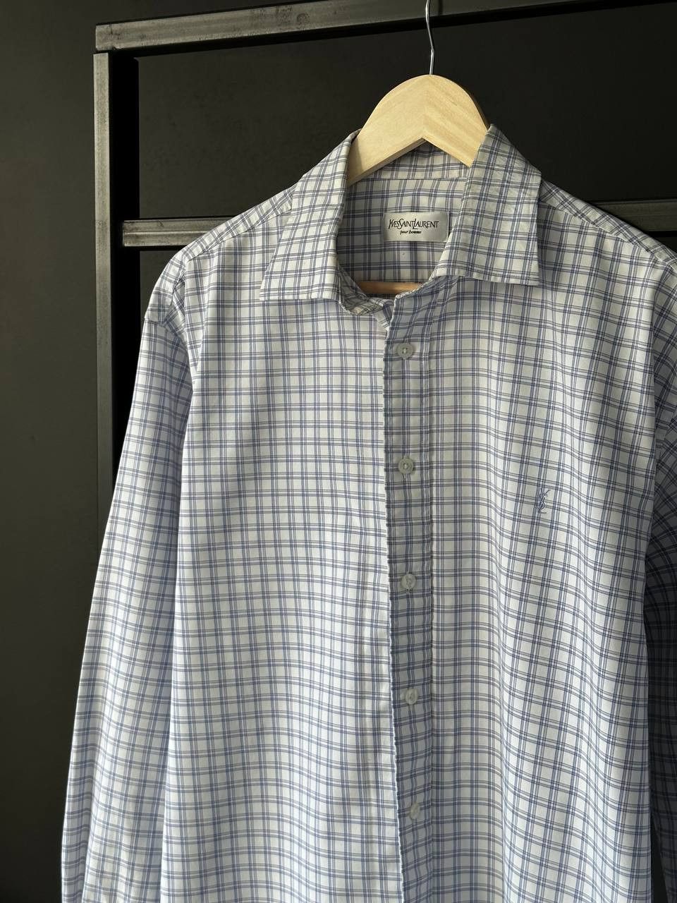 Vintage × Yves Saint Laurent Vintage YSL Yves Saint Laurent Check Shirt Size US XL / EU 56 / 4 - 3 Thumbnail