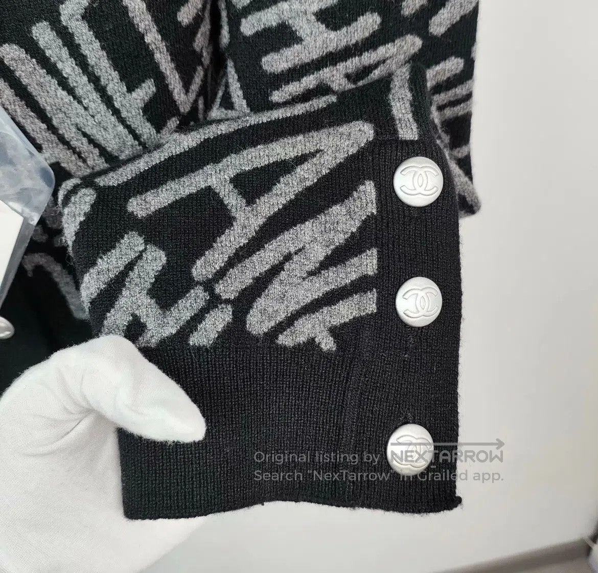 Chanel Chanel Black and grey letter logo knitted cashmere hooded Size M / US 6-8 / IT 42-44 - 5 Thumbnail