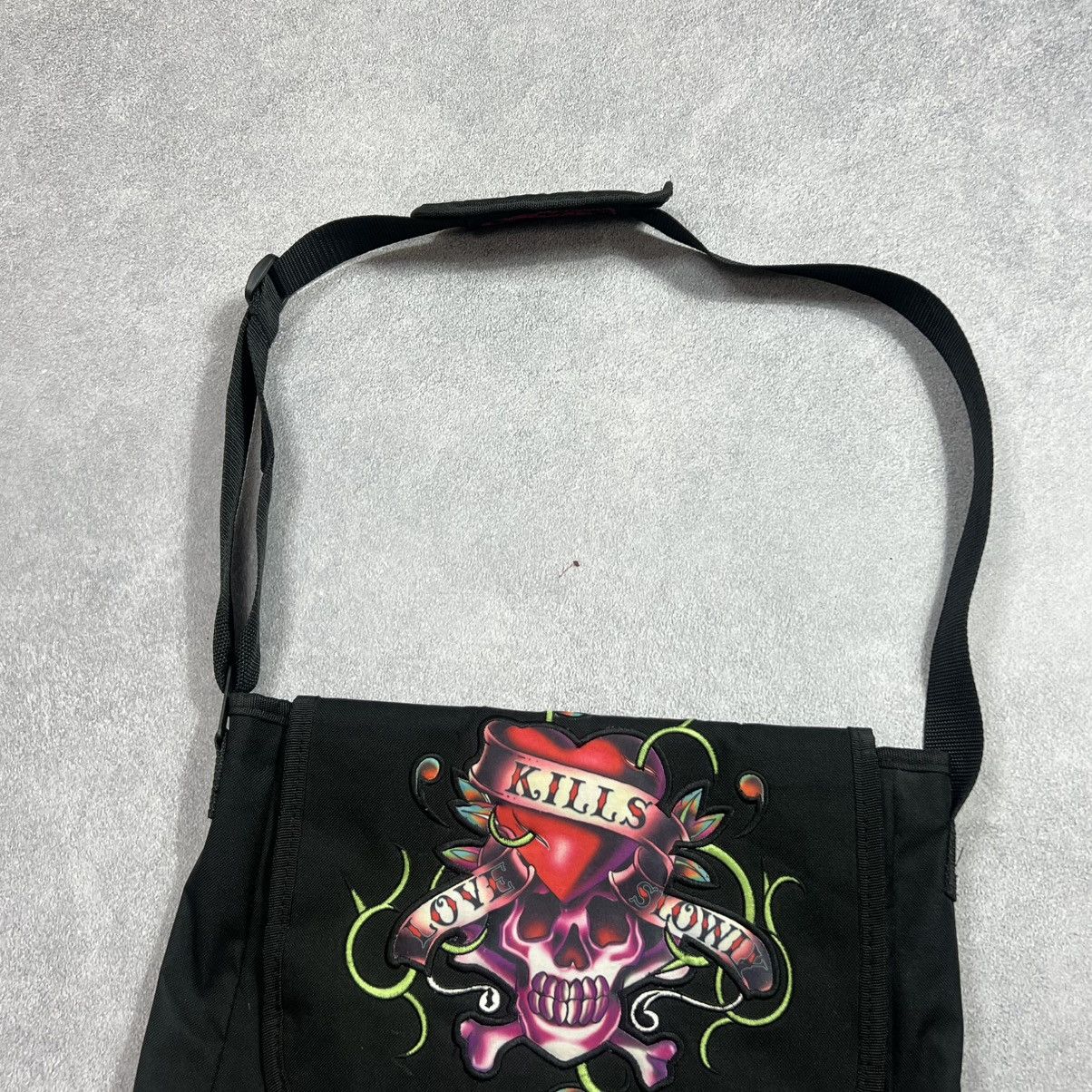 Ed Hardy Rare Ed Hardy Bag Big Logo Rhinestones Vintage Monogram Size ONE SIZE - 6 Thumbnail