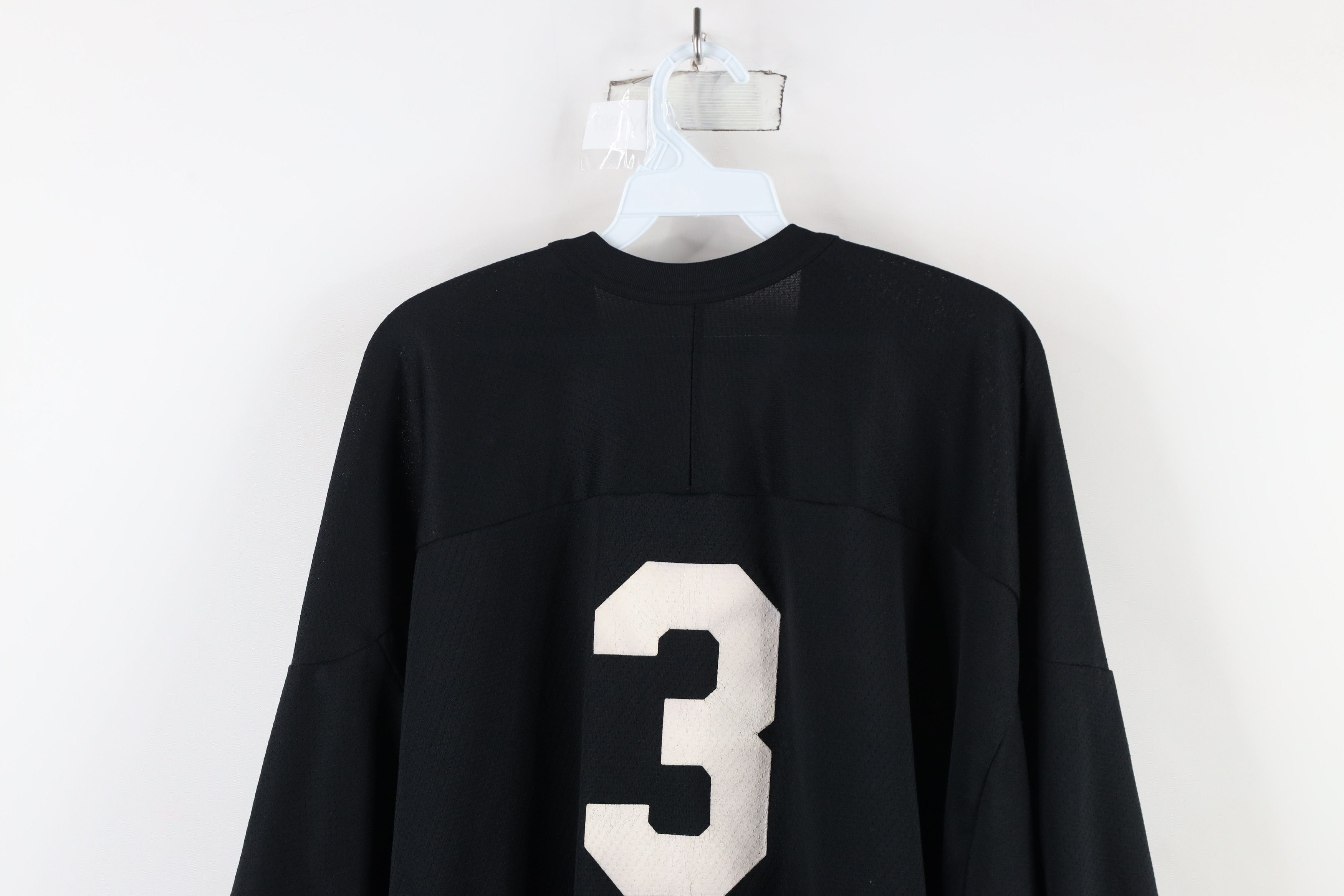 Vintage Vintage 90s CCM Hockey Blank Knit Ice Hockey Jersey Black #3 Size US XXL / EU 58 / 5 - 13 Thumbnail