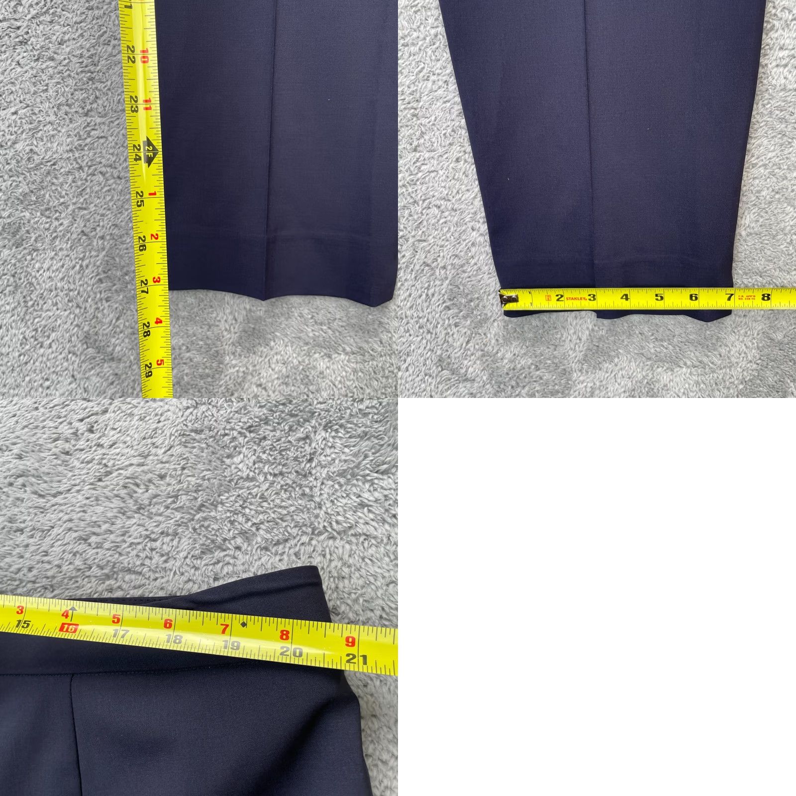 Vintage Lafayette 148 New York Pants Womens 18 Blue Virgin Wool Blend Tapered Leg Dress Pants Named City Preppy 27 in Inseam Womens Size 28" / US 6 / IT 42 - 8 Thumbnail