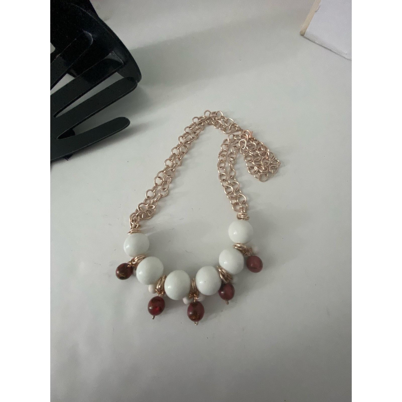 Other white bead necklace rose gold tone Size ONE SIZE - 3 Thumbnail