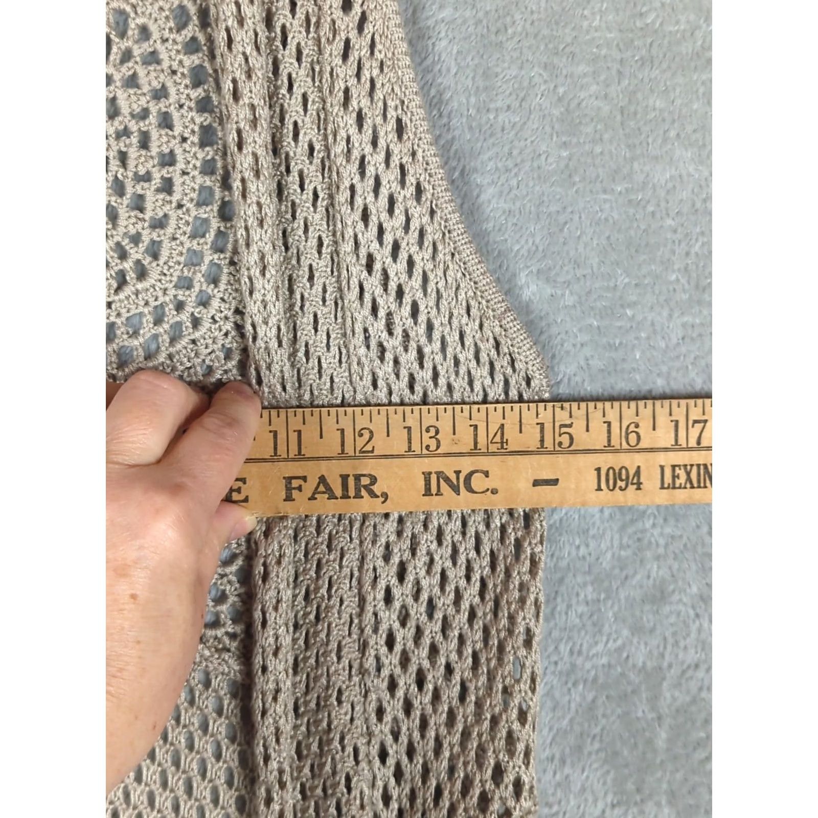 Vintage Hooked Up Womens Beige Crochet Knit Cardigan Sweater S Hippie Open-Knit Sleeveless Casual Size S / US 4 / IT 40 - 7 Thumbnail
