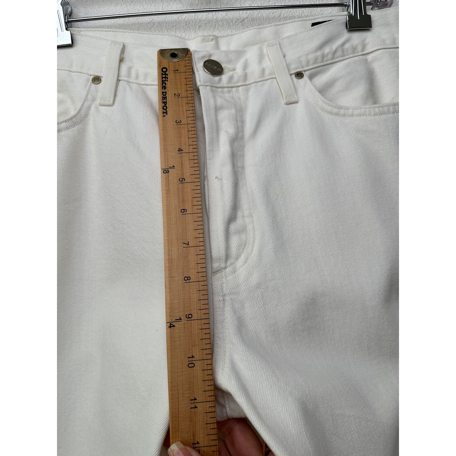 GOLDSIGN Goldsign Ivory Straight-Leg 100% Cotton Jeans 29 Button Fly Size 29" - 11 Thumbnail