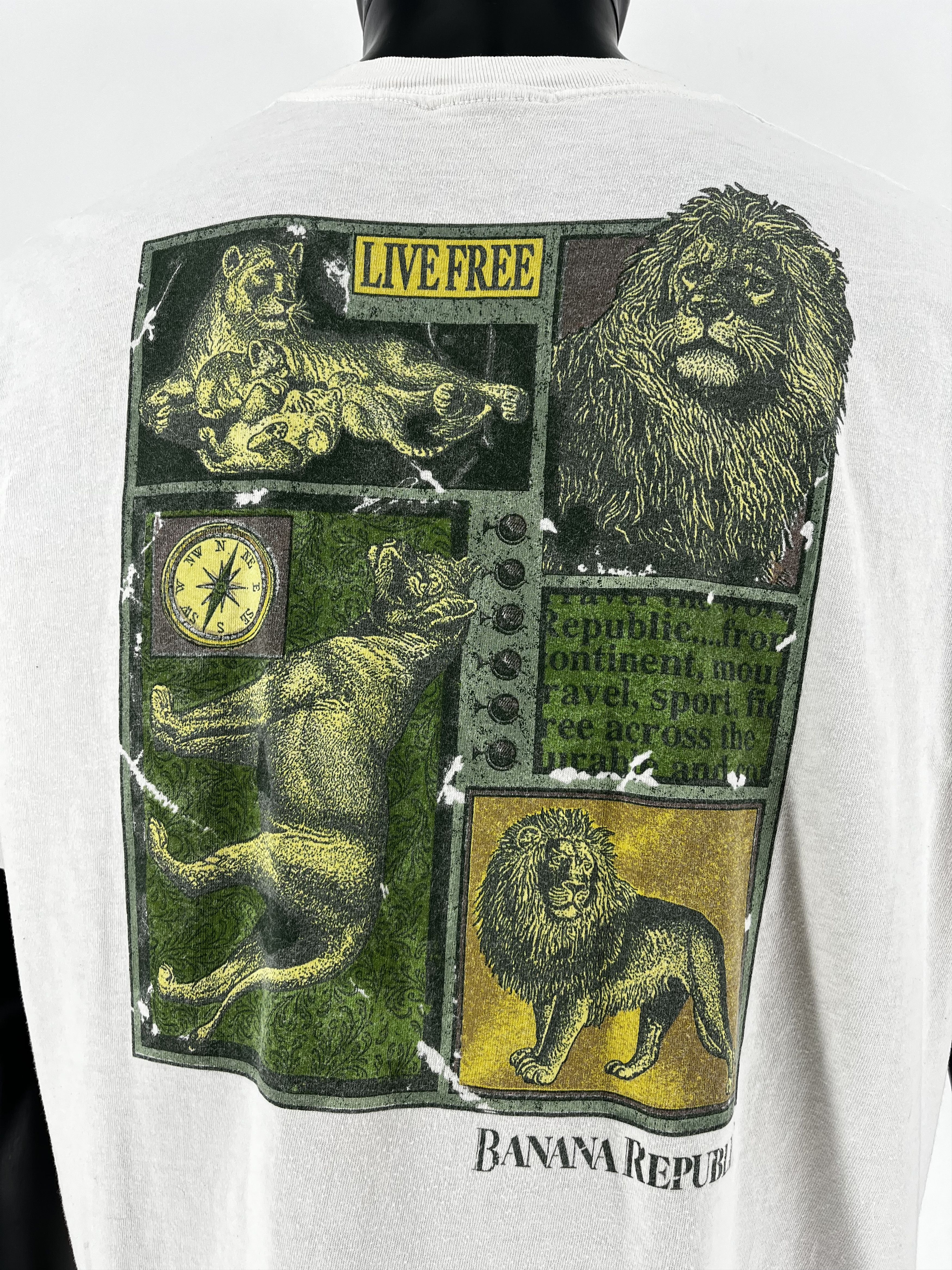 Banana Republic Vintage 1990s Banana Republic Safari Travel Graphic T-shirt Size US XL / EU 56 / 4 - 13 Thumbnail