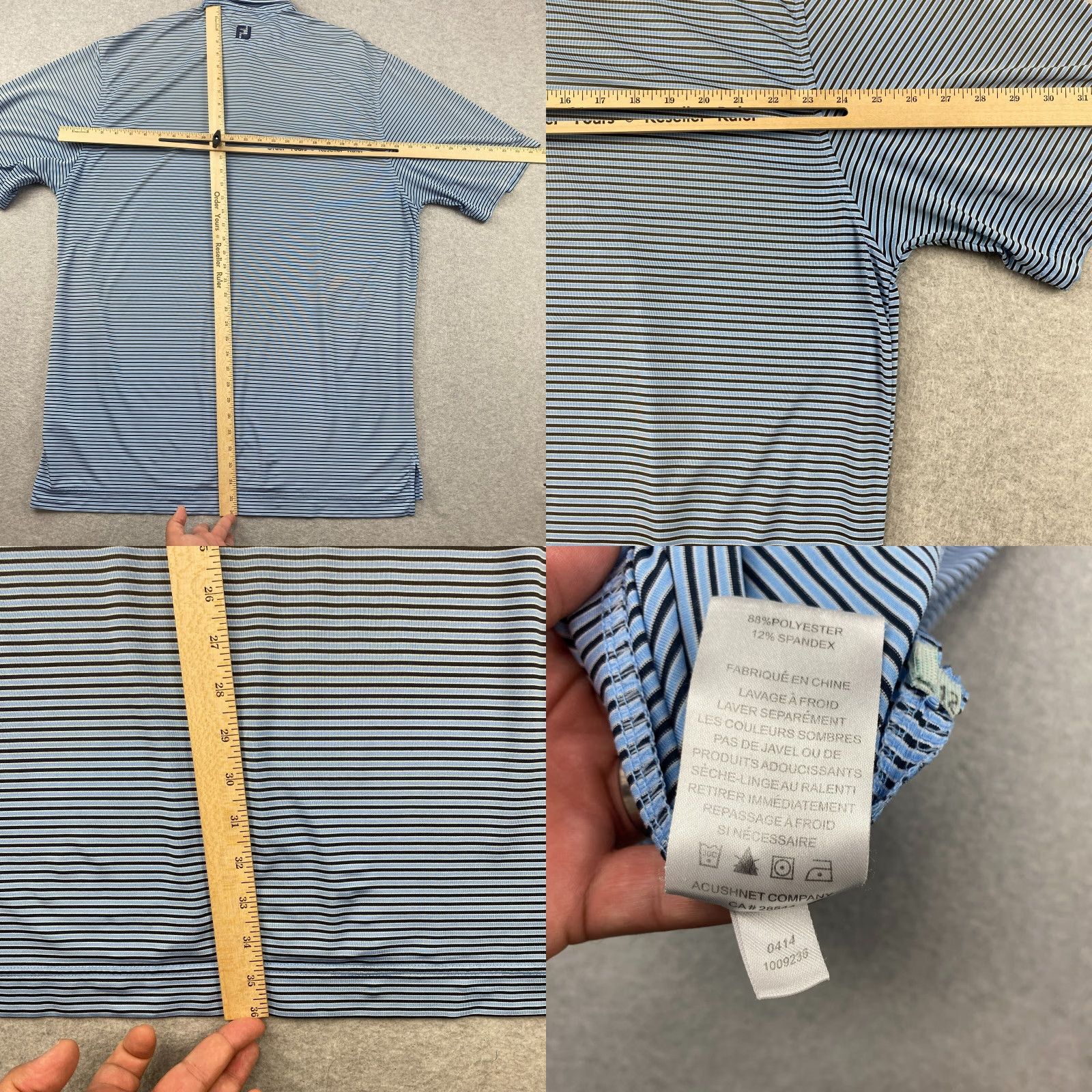 Vintage FJ Foot Joy Polo Shirt Mens XL Blue Striped Golf Size US XL / EU 56 / 4 - 8 Thumbnail