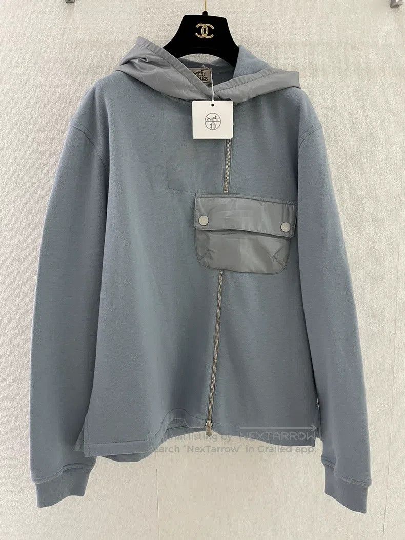 Hermes Hermes 2022 Autumn/Winter Blue Patchwork Hoodie Size US S / EU 44-46 / 1 - 1 Thumbnail