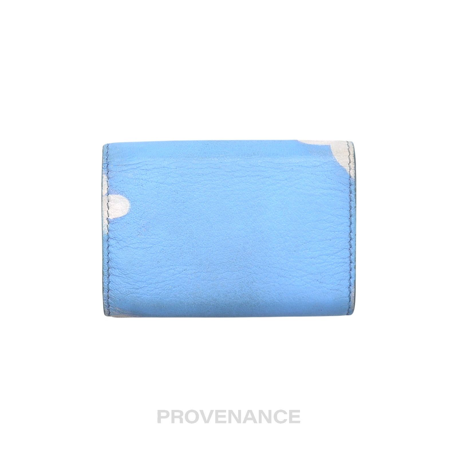Balenciaga 🔴 Balenciaga Papier Mini Card Wallet - Cloud Blue Leather Size ONE SIZE - 2 Thumbnail