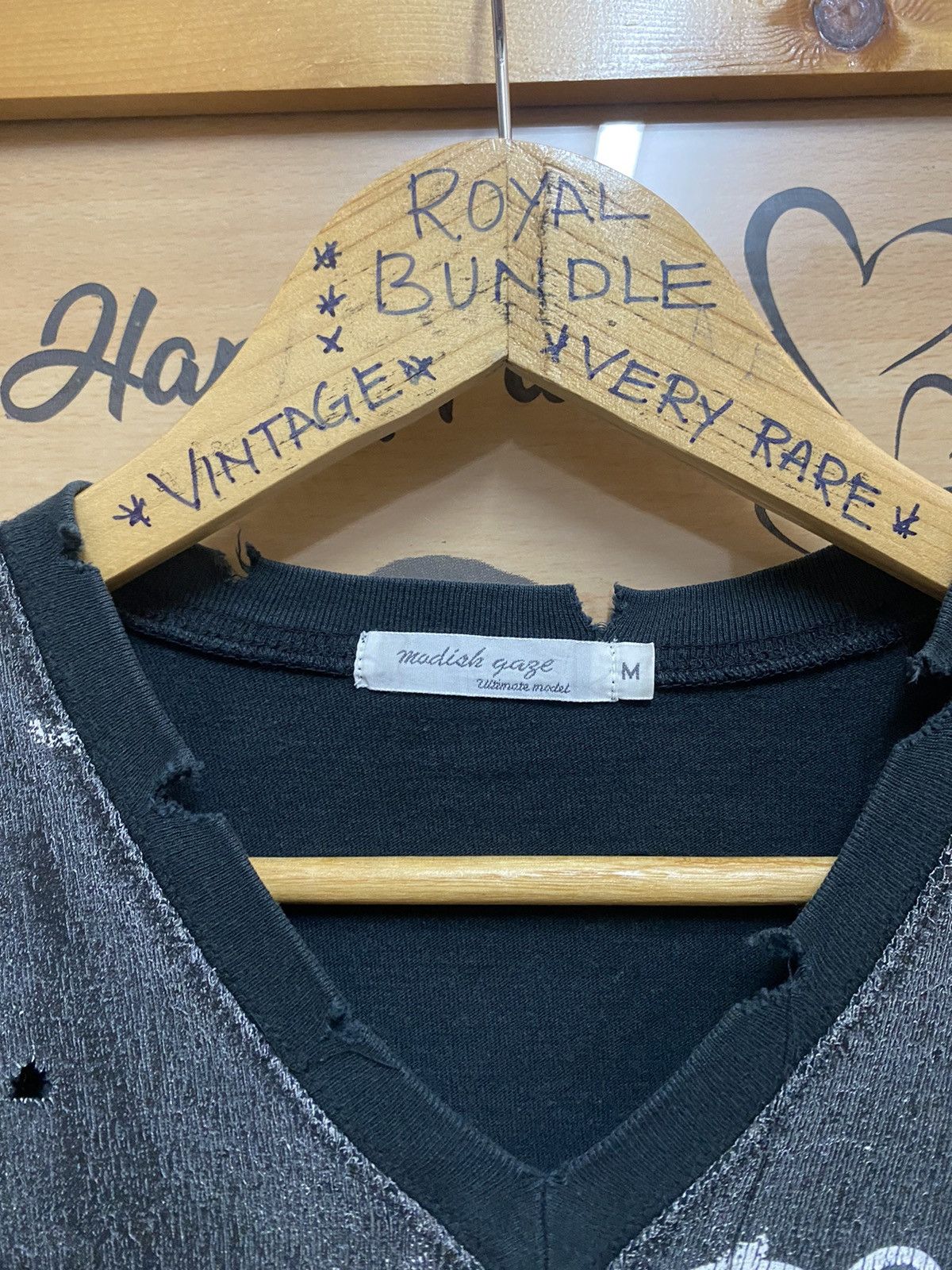 Seditionaries Modish Gaze Venus of Rock Distressed Longsleeve Vneck Tshirt Size US M / EU 48-50 / 2 - 3 Thumbnail