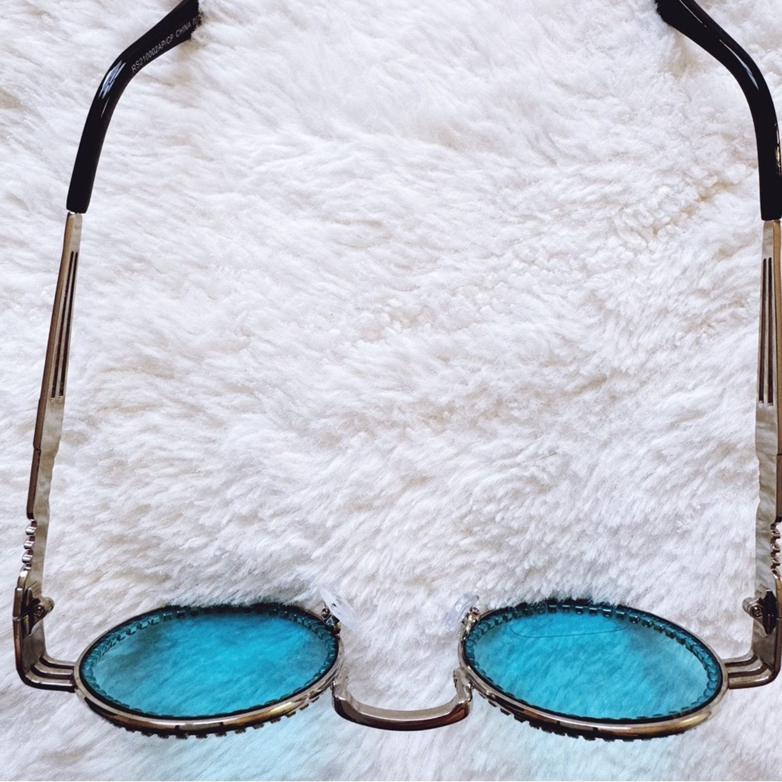 Other Kate Clear Blue Round Sunglasses Size ONE SIZE - 6 Thumbnail