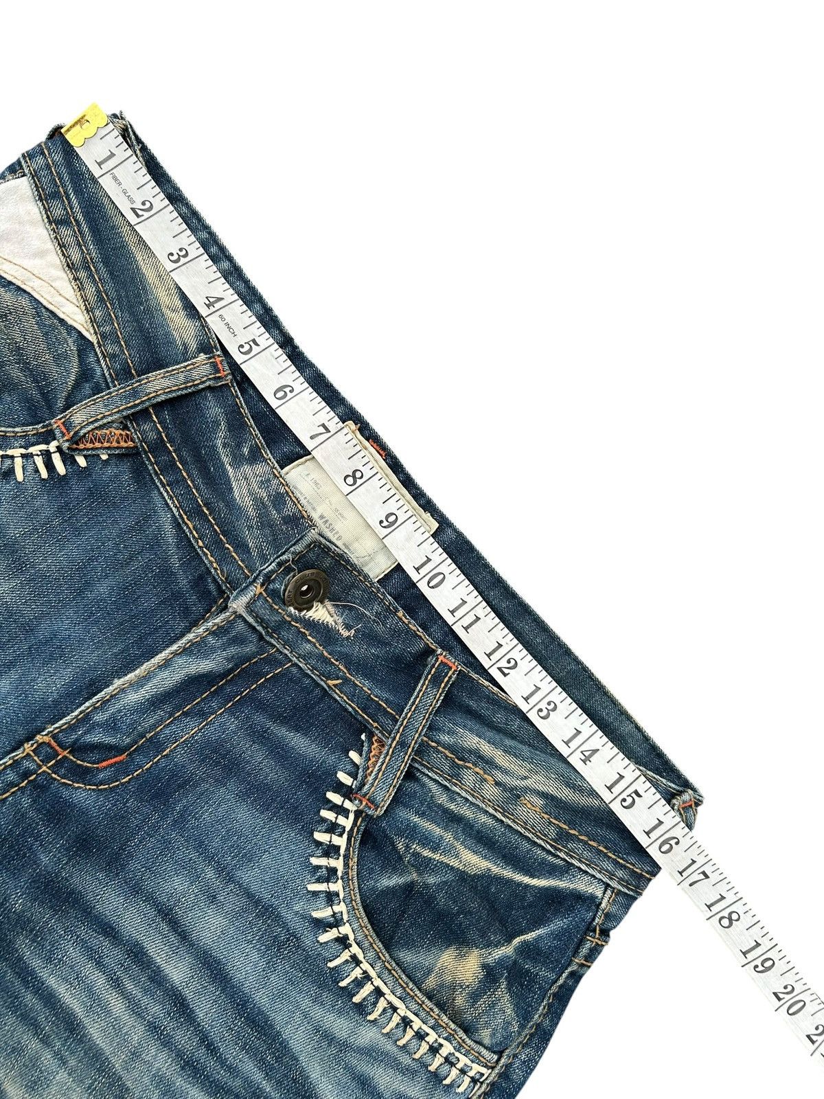 Kapital Flare Yoshitomo Nara Lolita Vintage Distressed Denim Jeans Size US 33 - 17 Thumbnail
