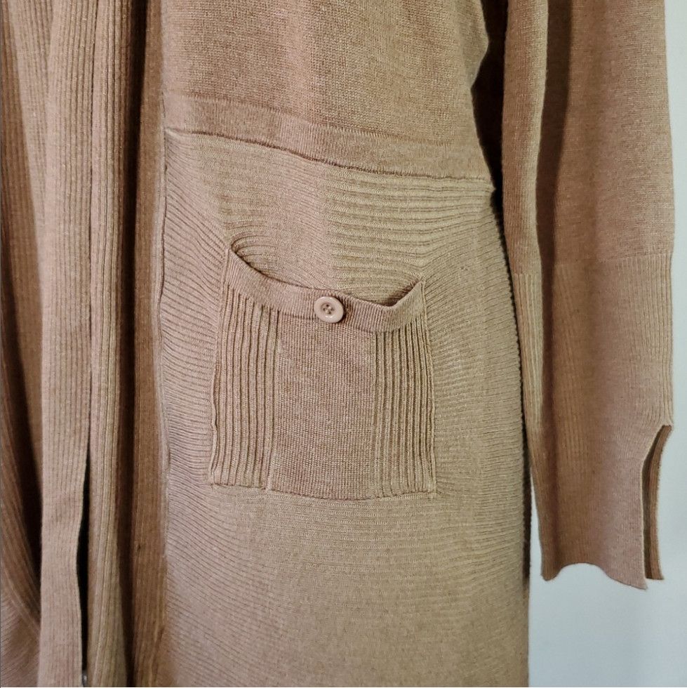 Magaschoni Magaschoni Size XL Cardigan Sweater Knit Open Front Pockets Size XL / US 12-14 / IT 48-50 - 7 Thumbnail