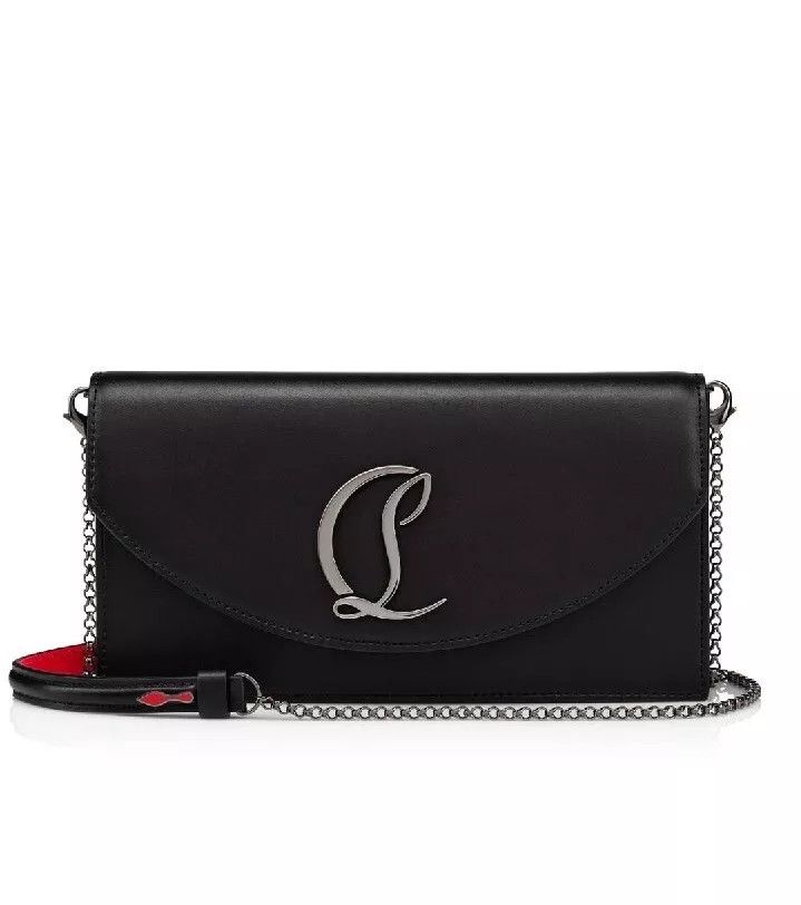 Christian Louboutin o1s1wg111124 Size: OS/ Loubi54 Crepe Clutch in Black Size ONE SIZE - 1 Thumbnail