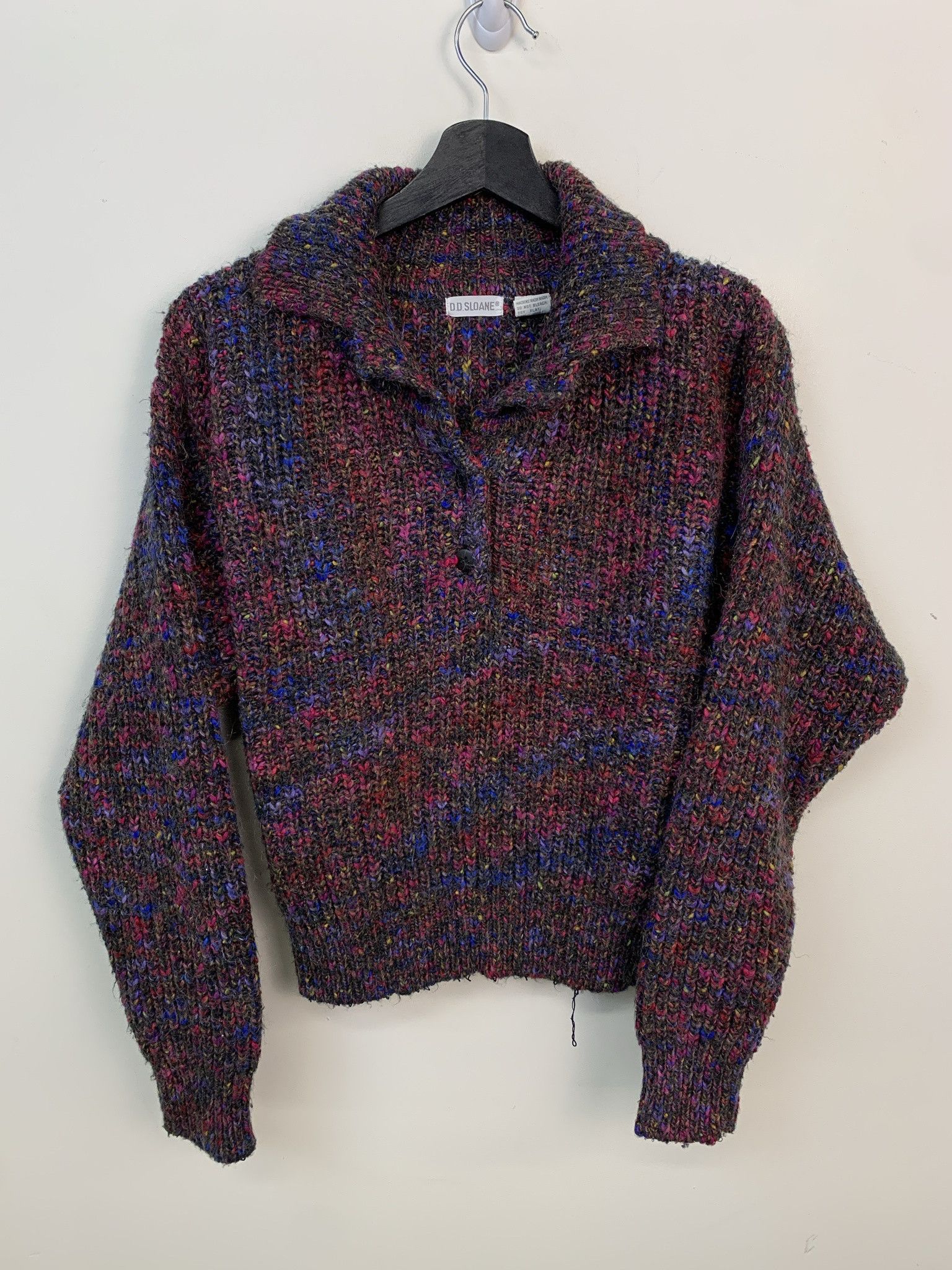 Other Vintage Sweater 1990s Knit Rainbow Mohair Button neck Knit Sweater Size M Size US M / EU 48-50 / 2 - 1 Thumbnail