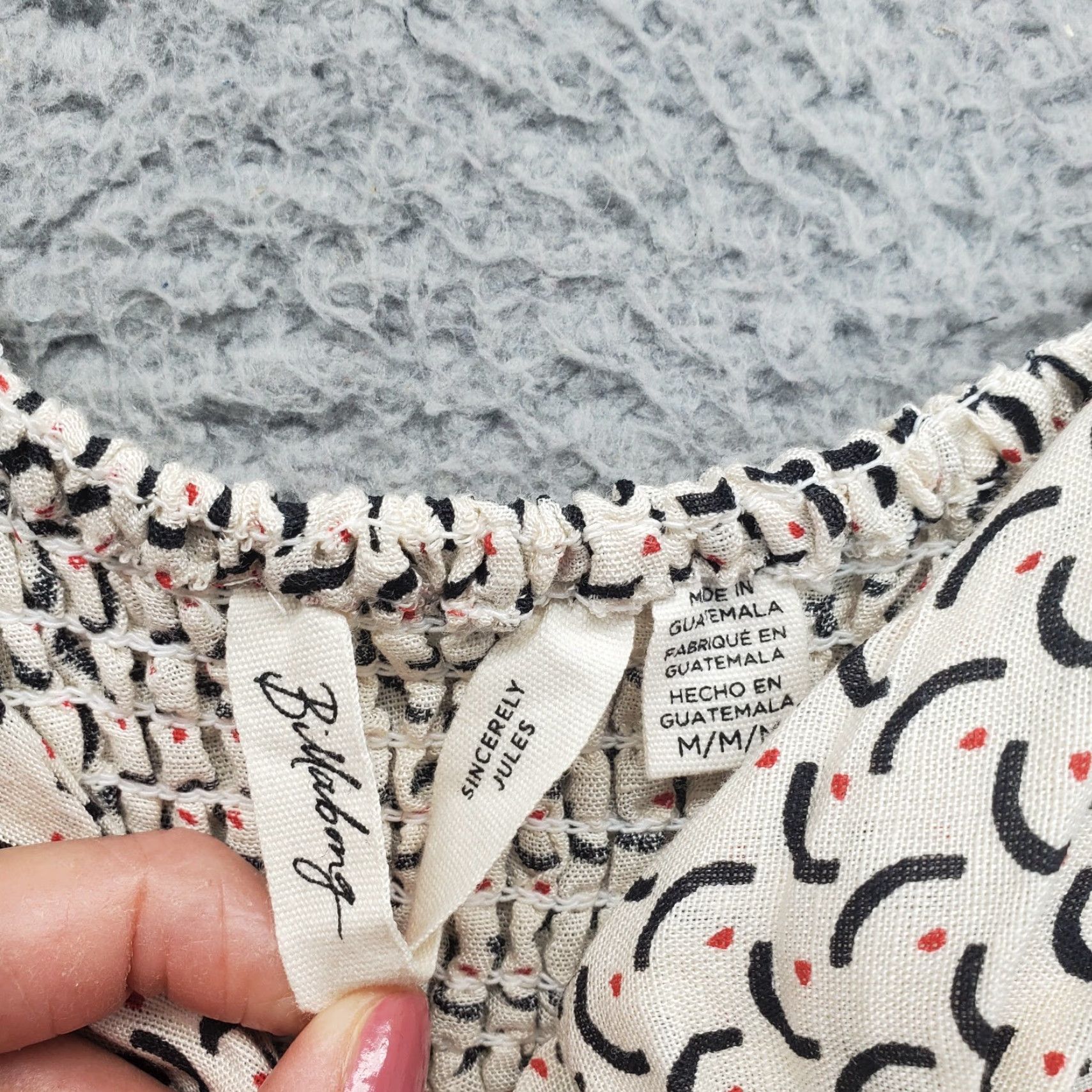Billabong Billabong Jumpsuit Womens M Multicolor Polka Dot Linen Balloon Sleeve 58" Outseam Casual 27" Inseam Navy? Size 32" / US 10 / IT 46 - 6 Thumbnail