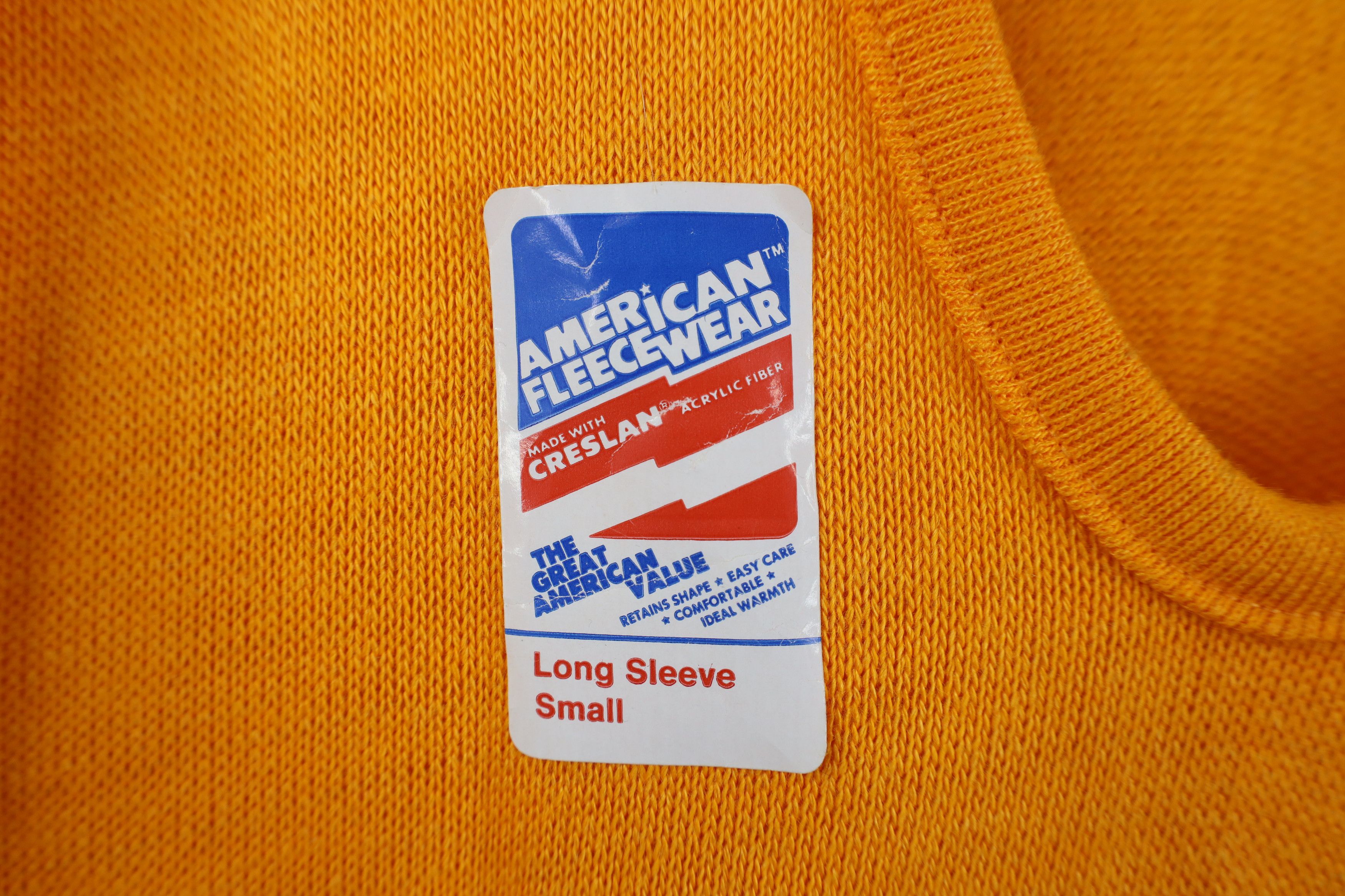 Vintage Deadstock Vintage 70s Streetwear V-Neck Sweater Orange USA Size S / US 4 / IT 40 - 4 Thumbnail