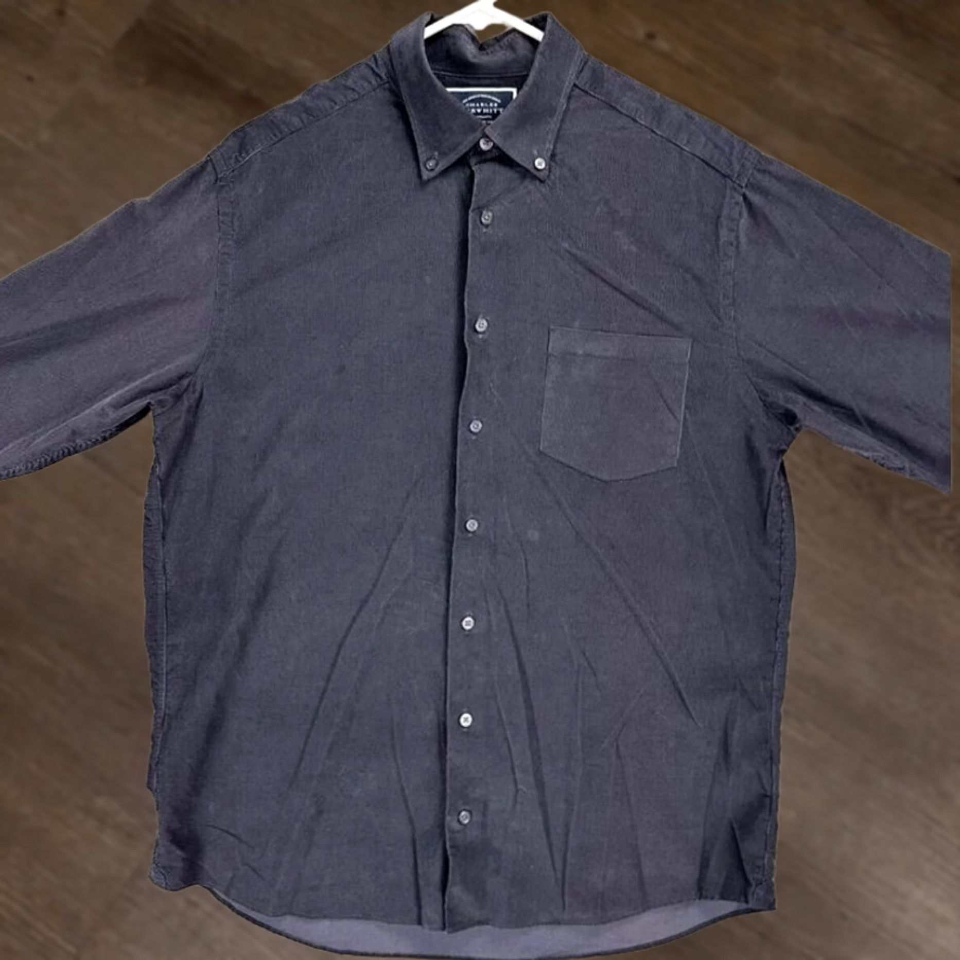 Charles Tyrwhitt Charles Tyrwhitt Corduroy Button Down Shirt Mens Medium Black Classic Fit Shirt Size US M / EU 48-50 / 2 - 1 Thumbnail